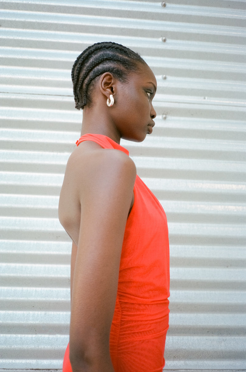 Jacques Mesh Halter Midi Dress