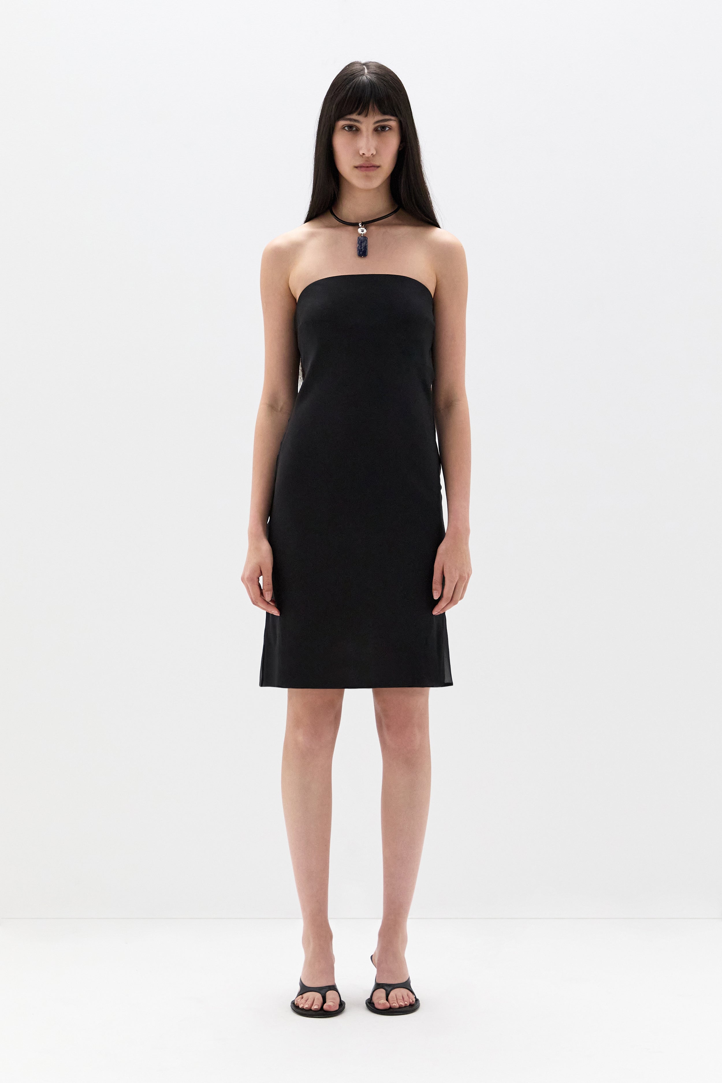 Strobe Strapless Midi Dress