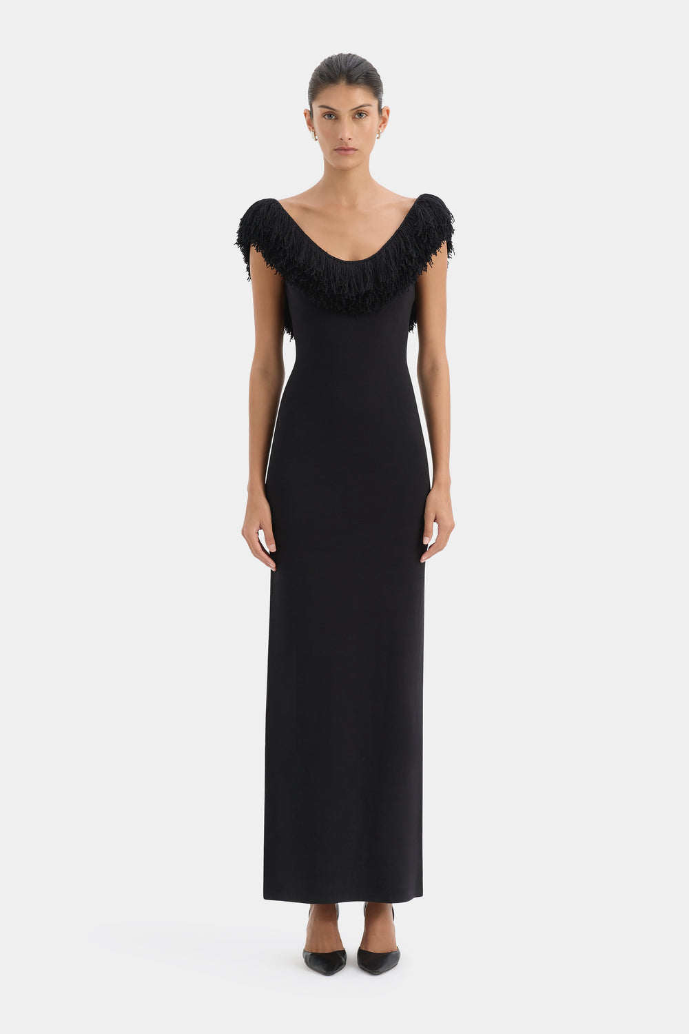 Marcelline Fringe Scoop Back Gown