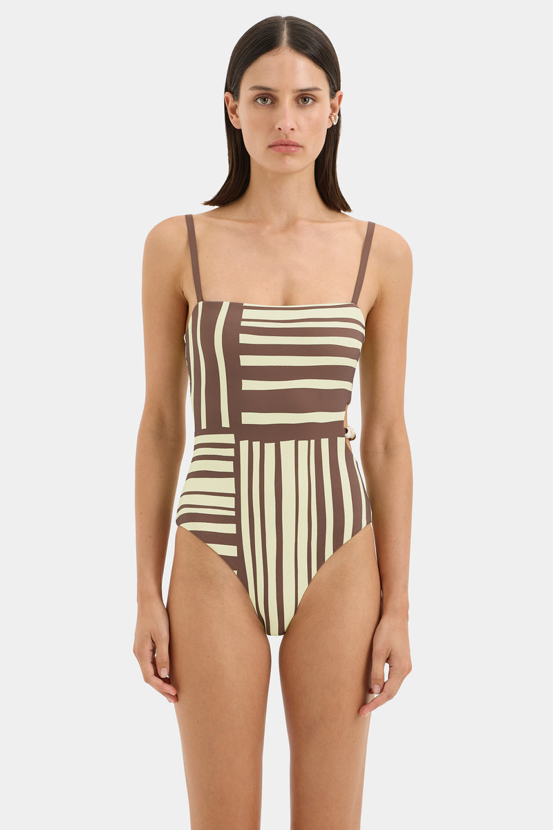 Linocut Beaded One Piece