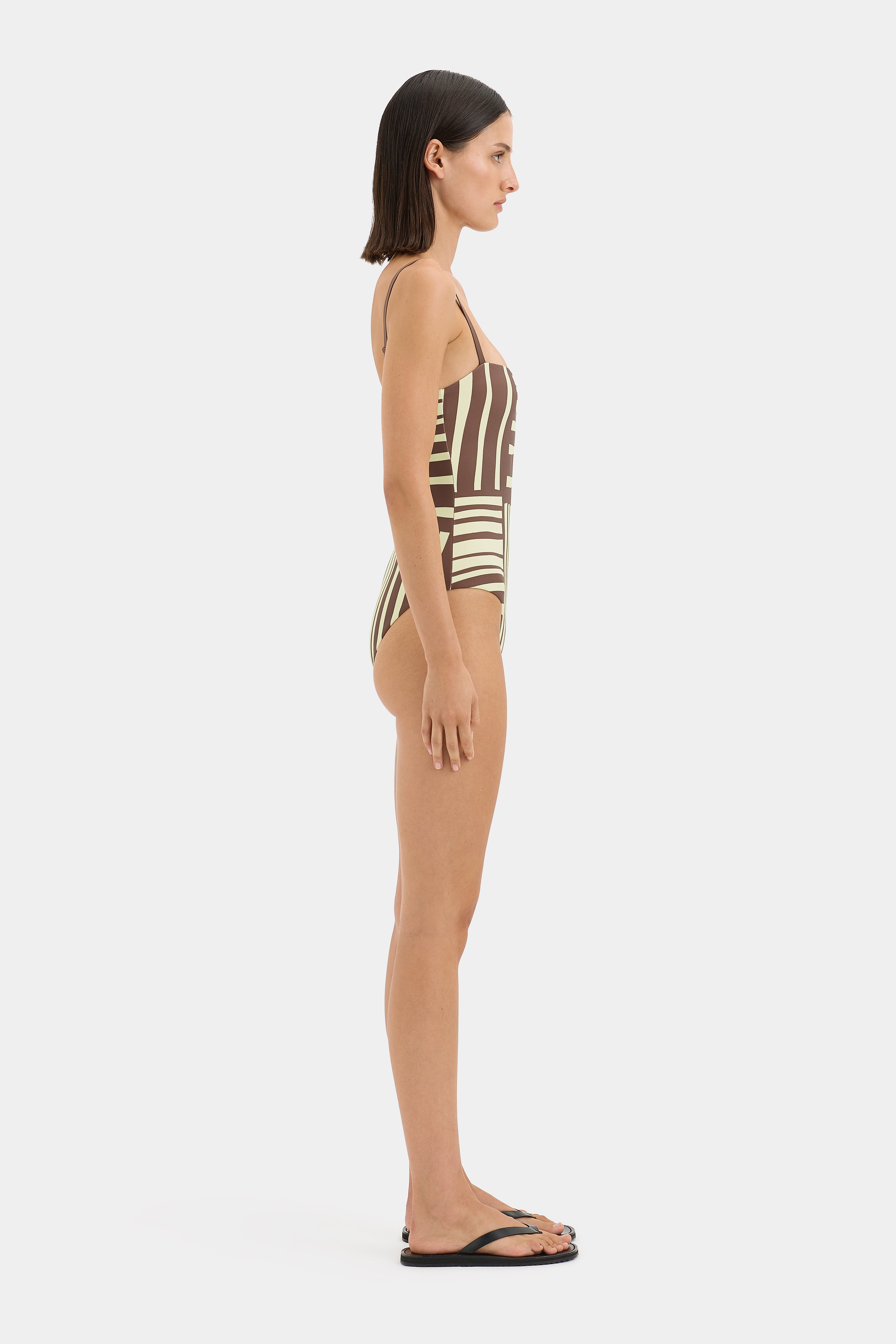 Linocut Beaded One Piece