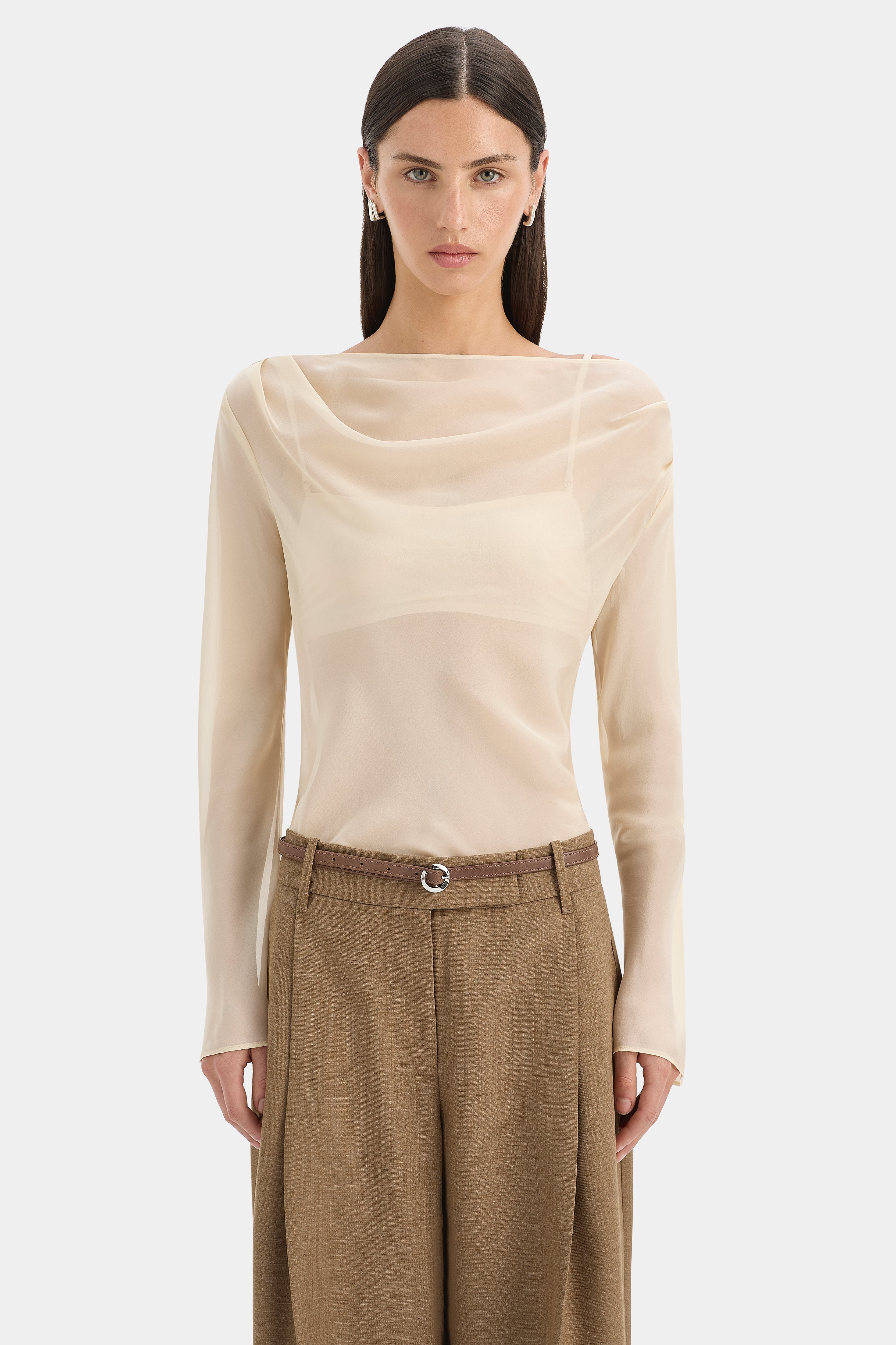 Strobe Long Sleeve Cowl Top