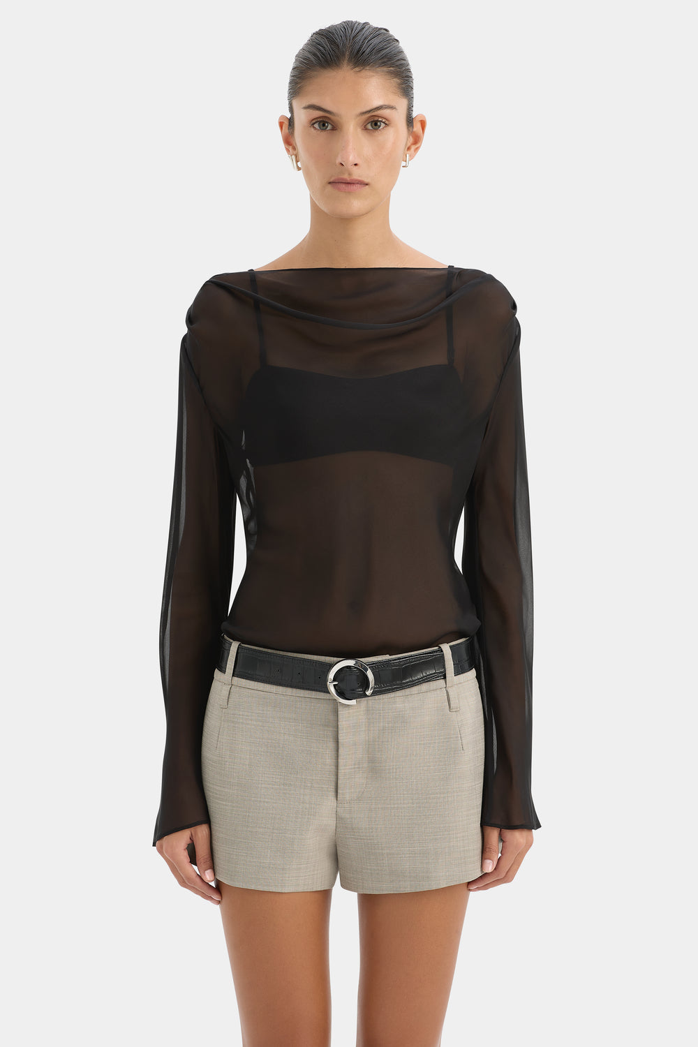 Strobe Long Sleeve Cowl Top