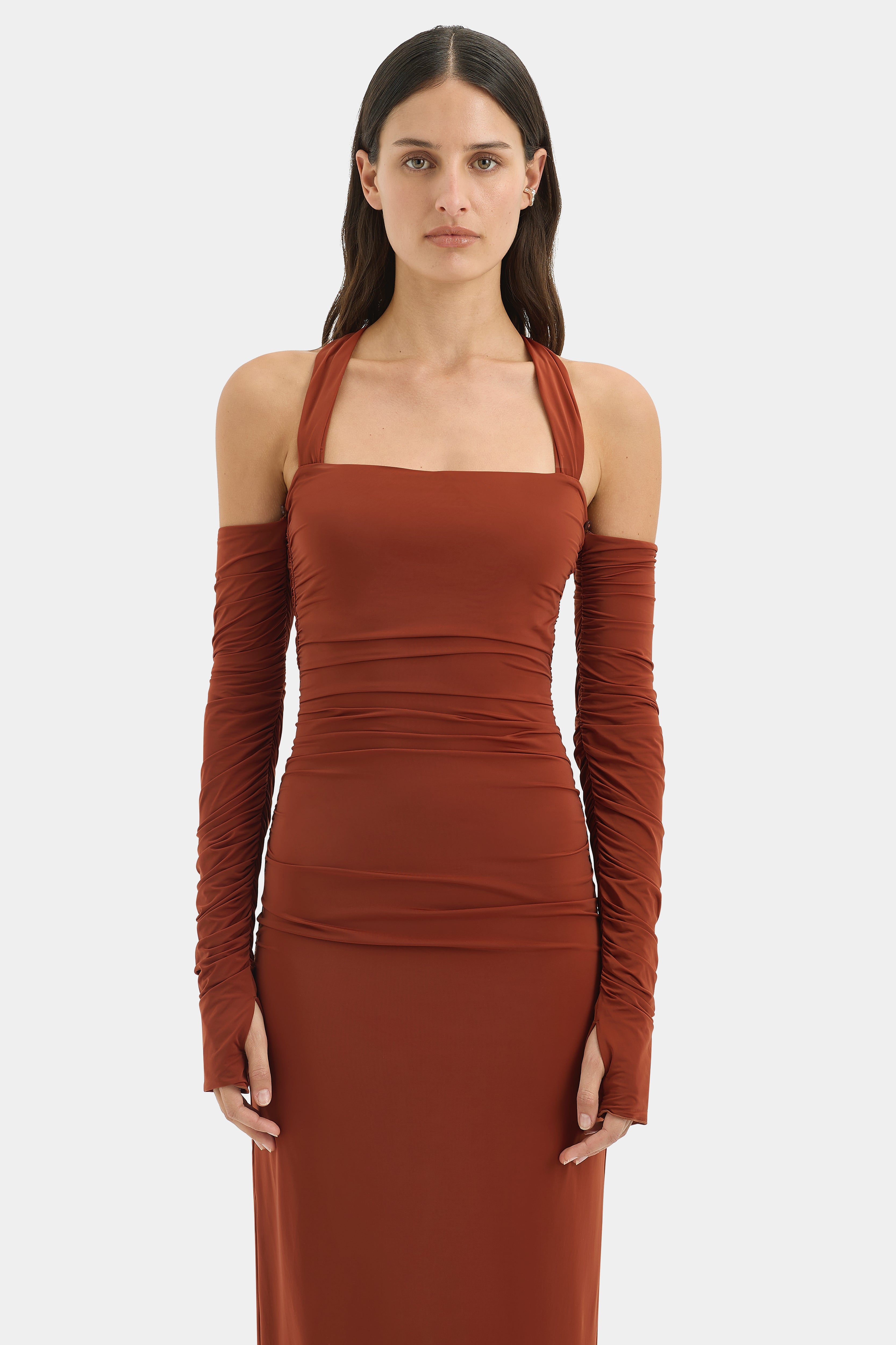Rosseli Gathered Midi Dress