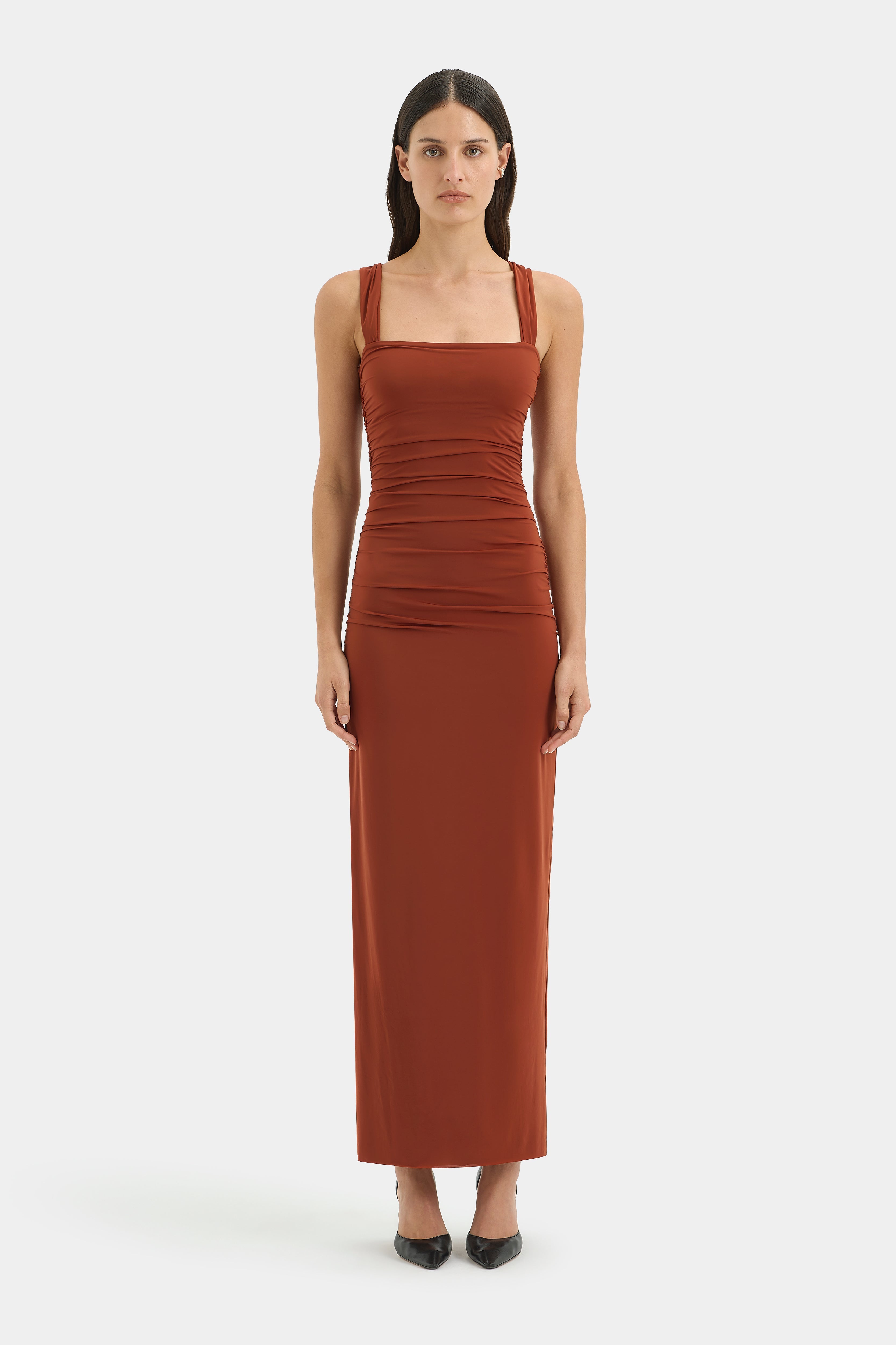 Rosseli Gathered Midi Dress