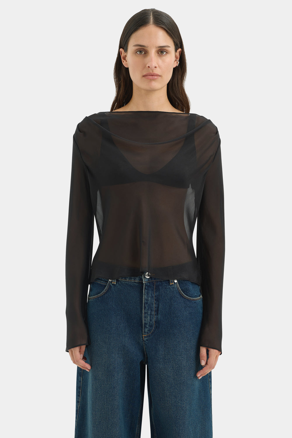 Strobe Long Sleeve Cowl Top