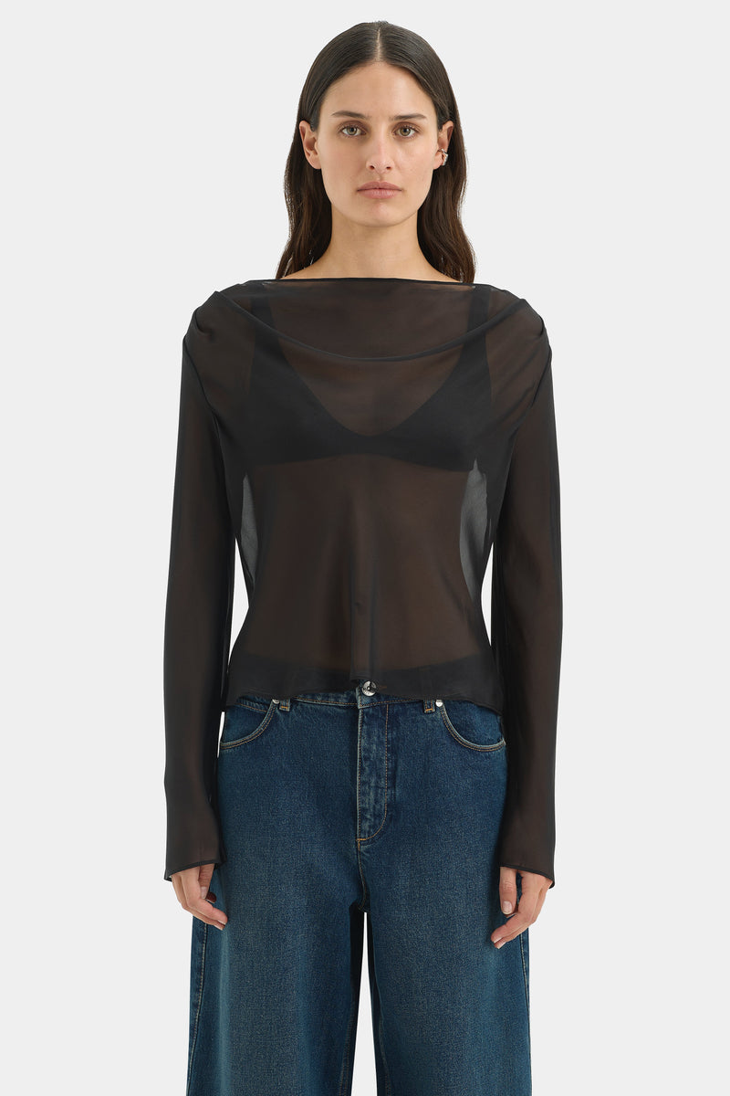 Strobe Long Sleeve Cowl Top
