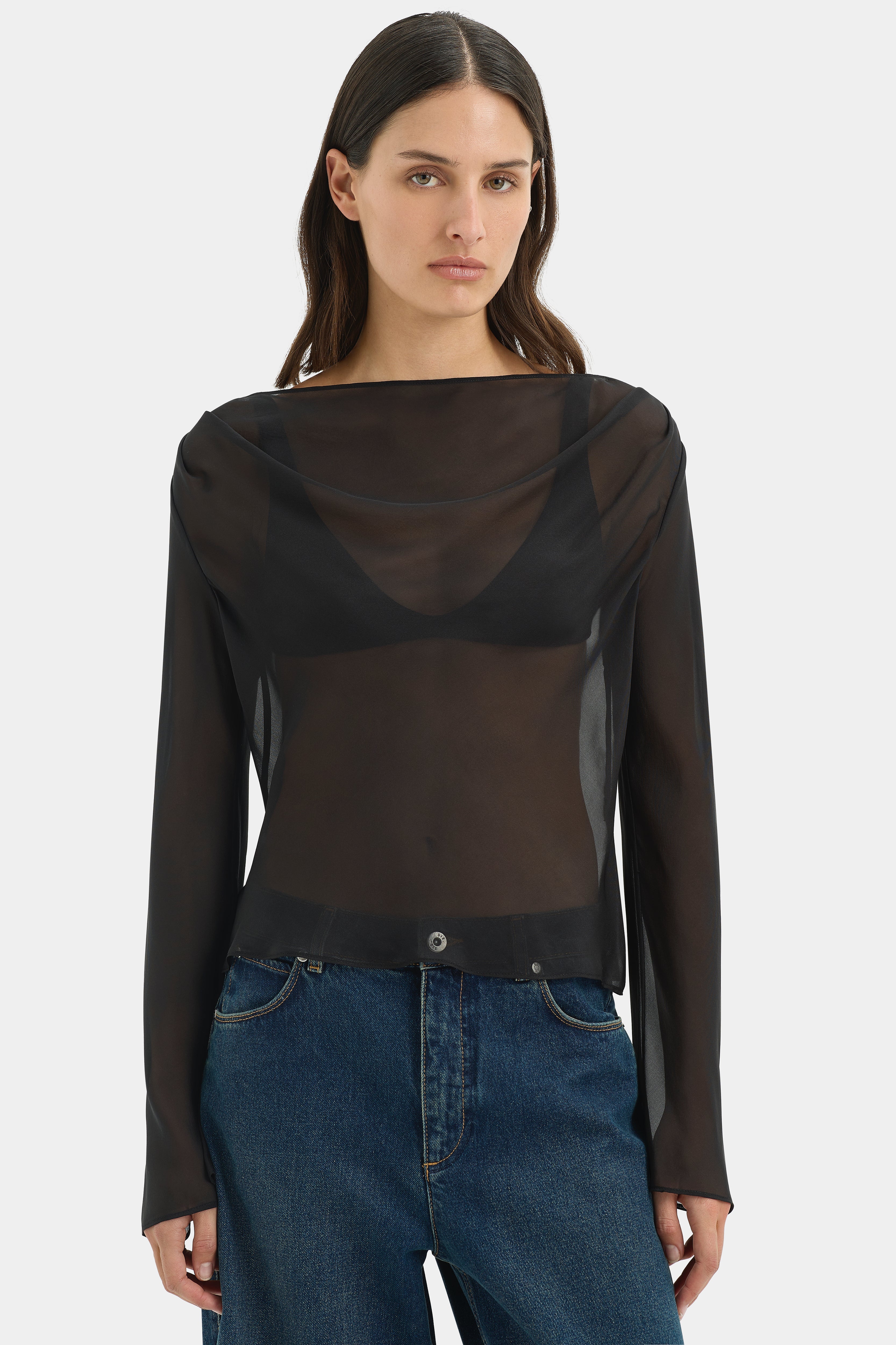 Strobe Long Sleeve Cowl Top