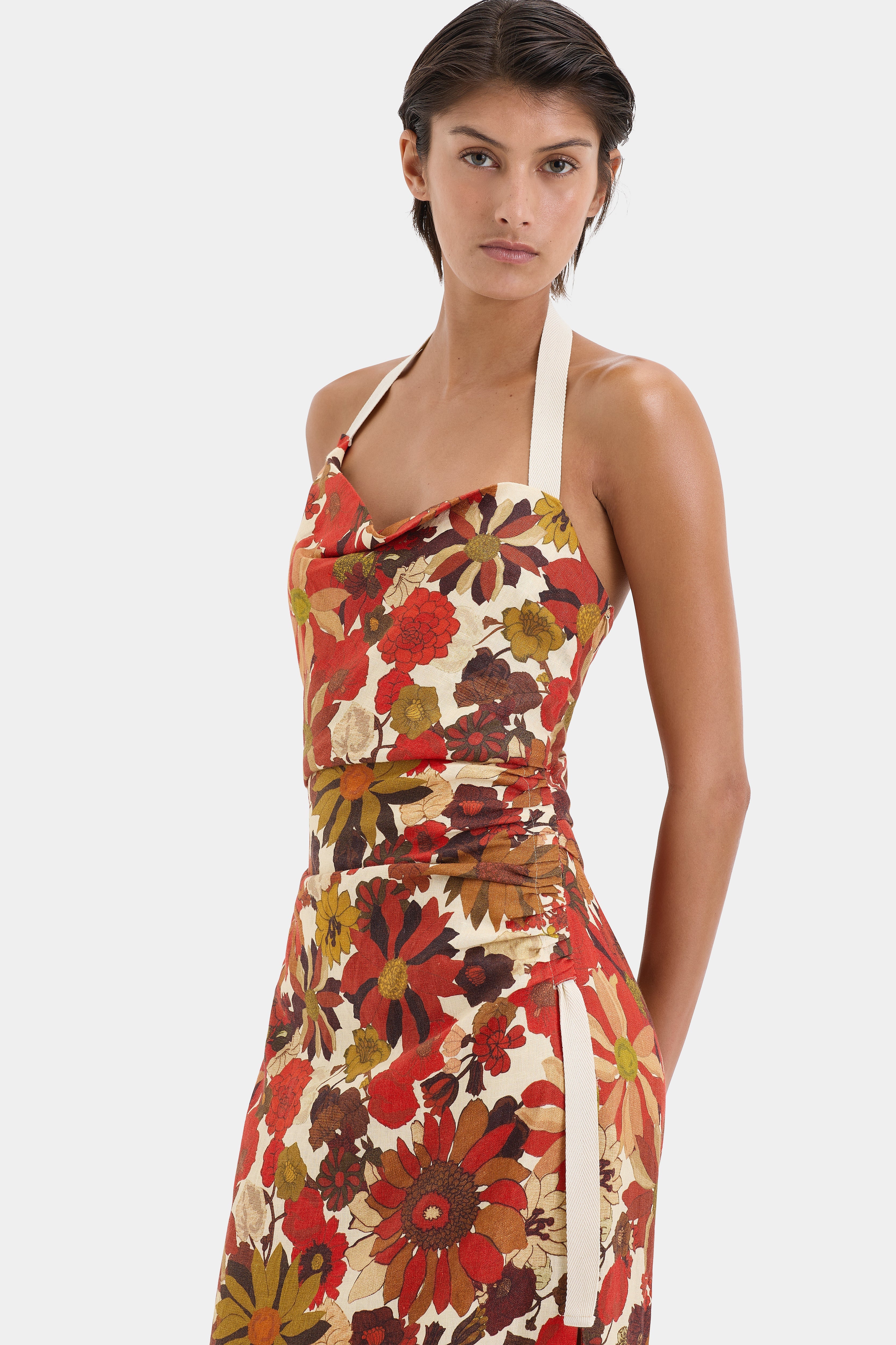 Castella Gathered Midi Dress