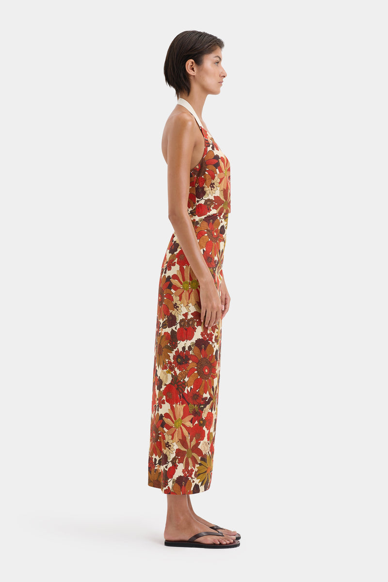 Castella Gathered Midi Dress