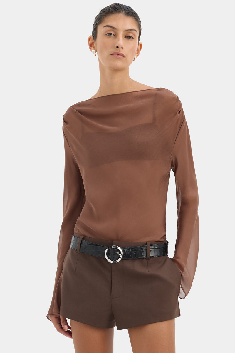 Strobe Long Sleeve Cowl Top