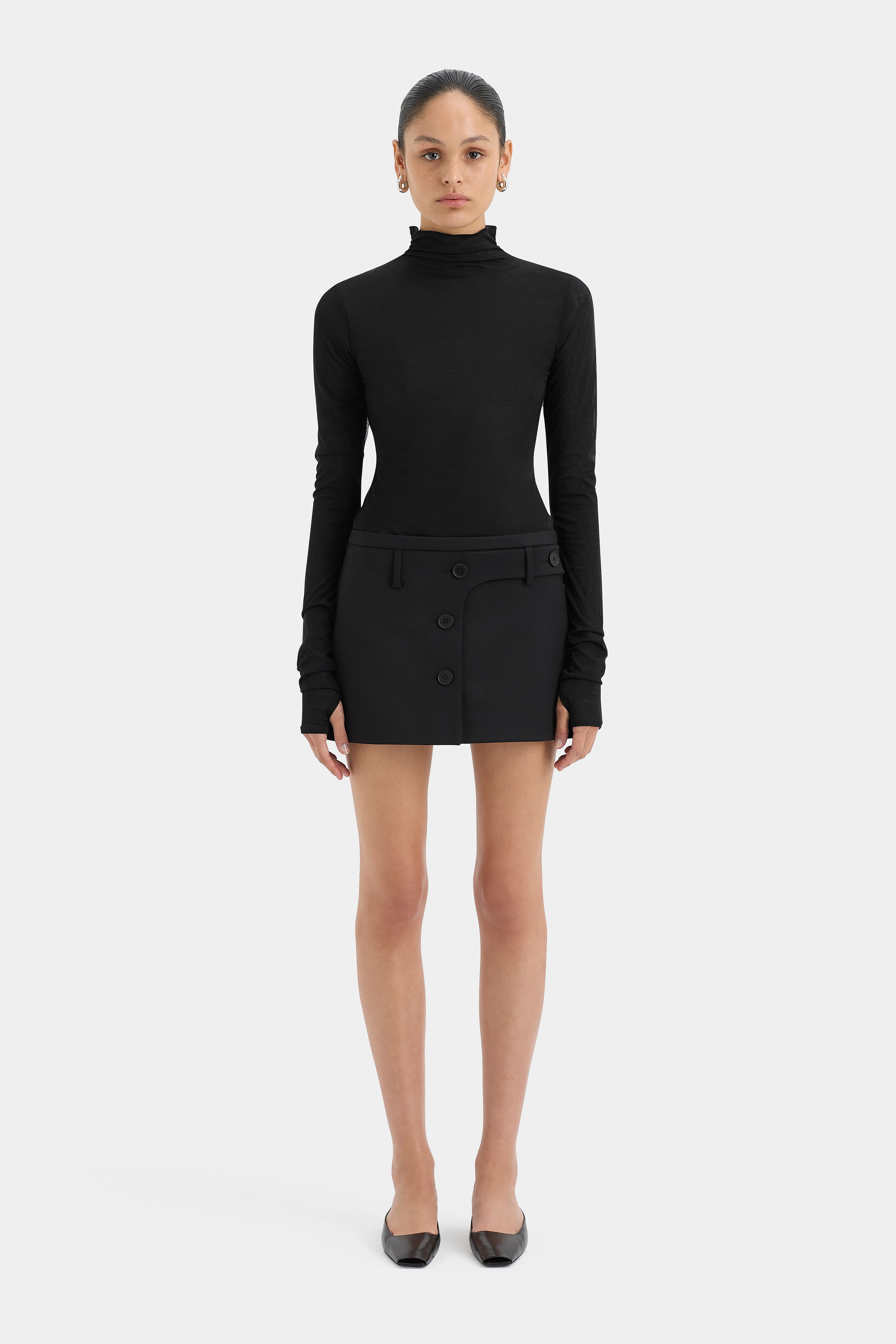 Sandrine Button Mini Skirt