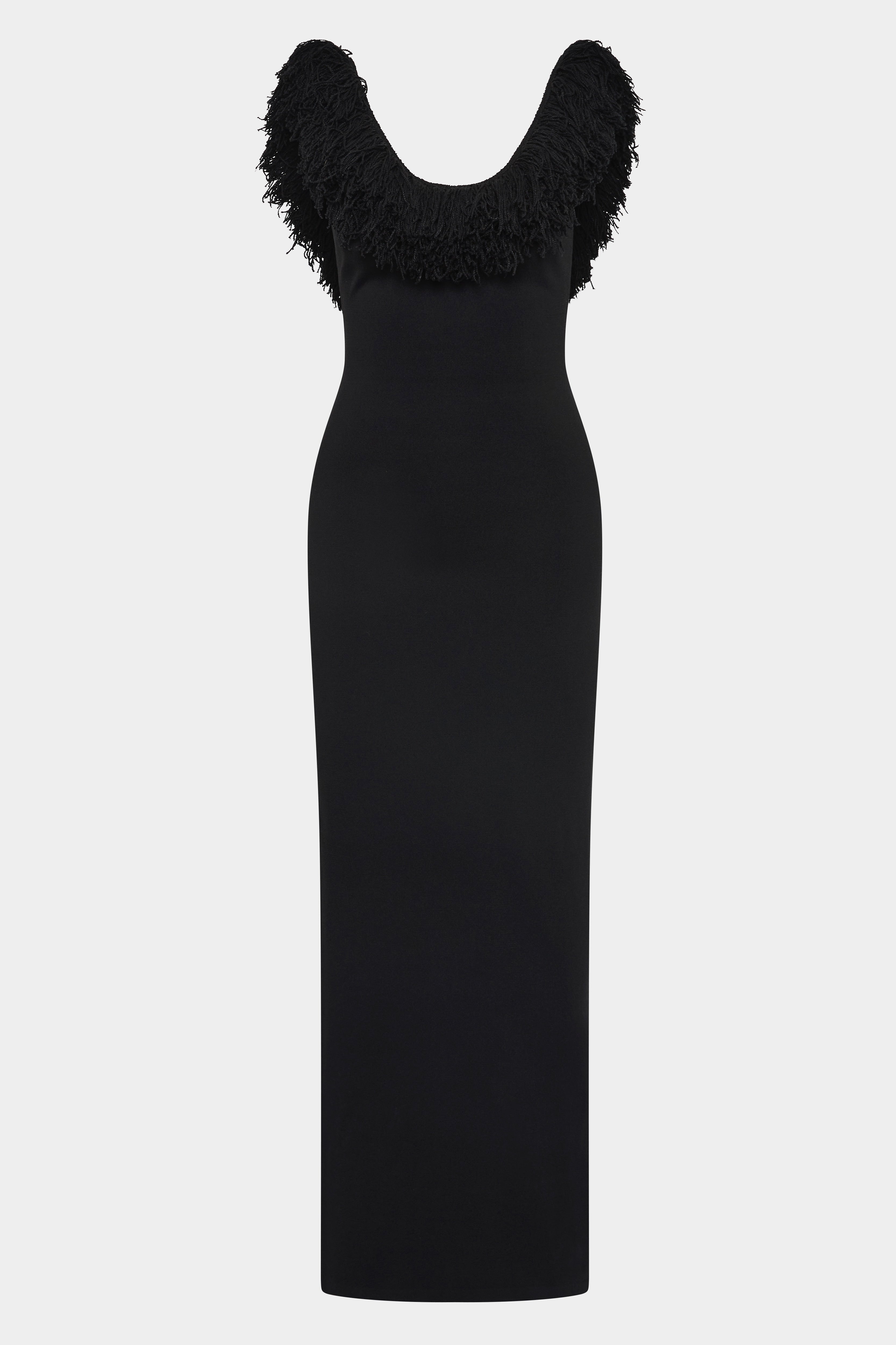 Marcelline Fringe Scoop Back Gown