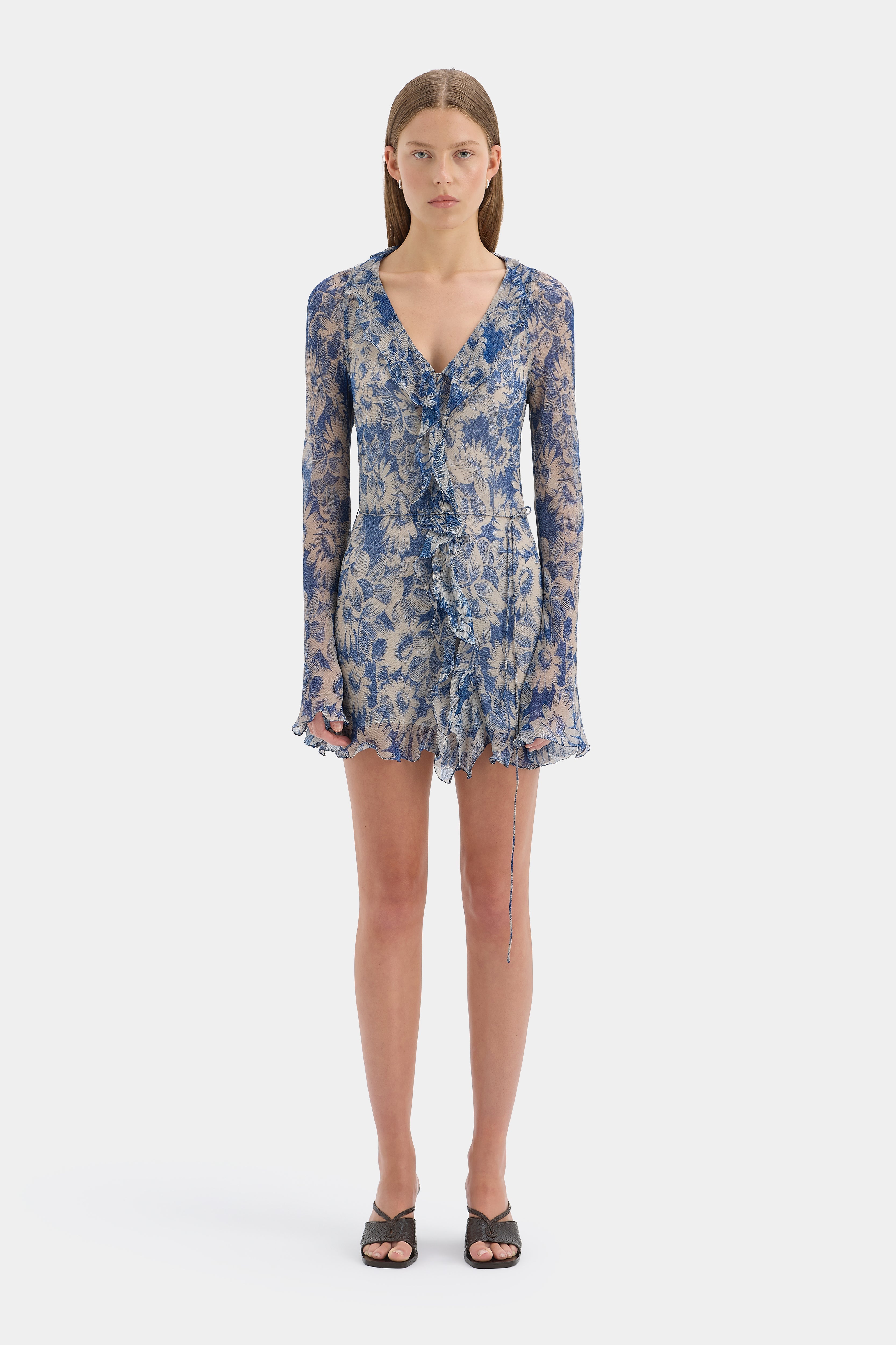 Lilia Ruffle Long Sleeve Mini Dress