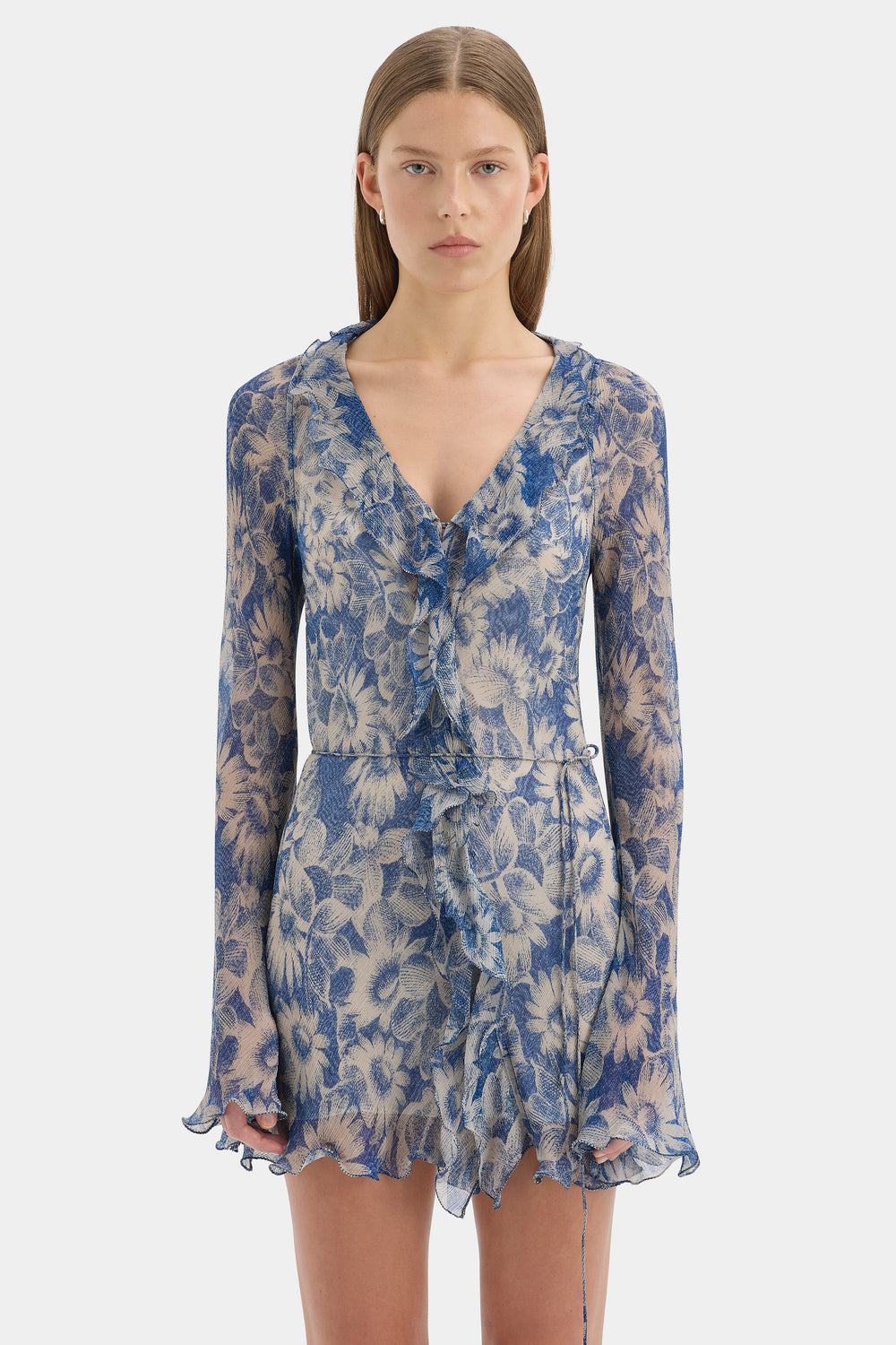 Lilia Ruffle Long Sleeve Mini Dress