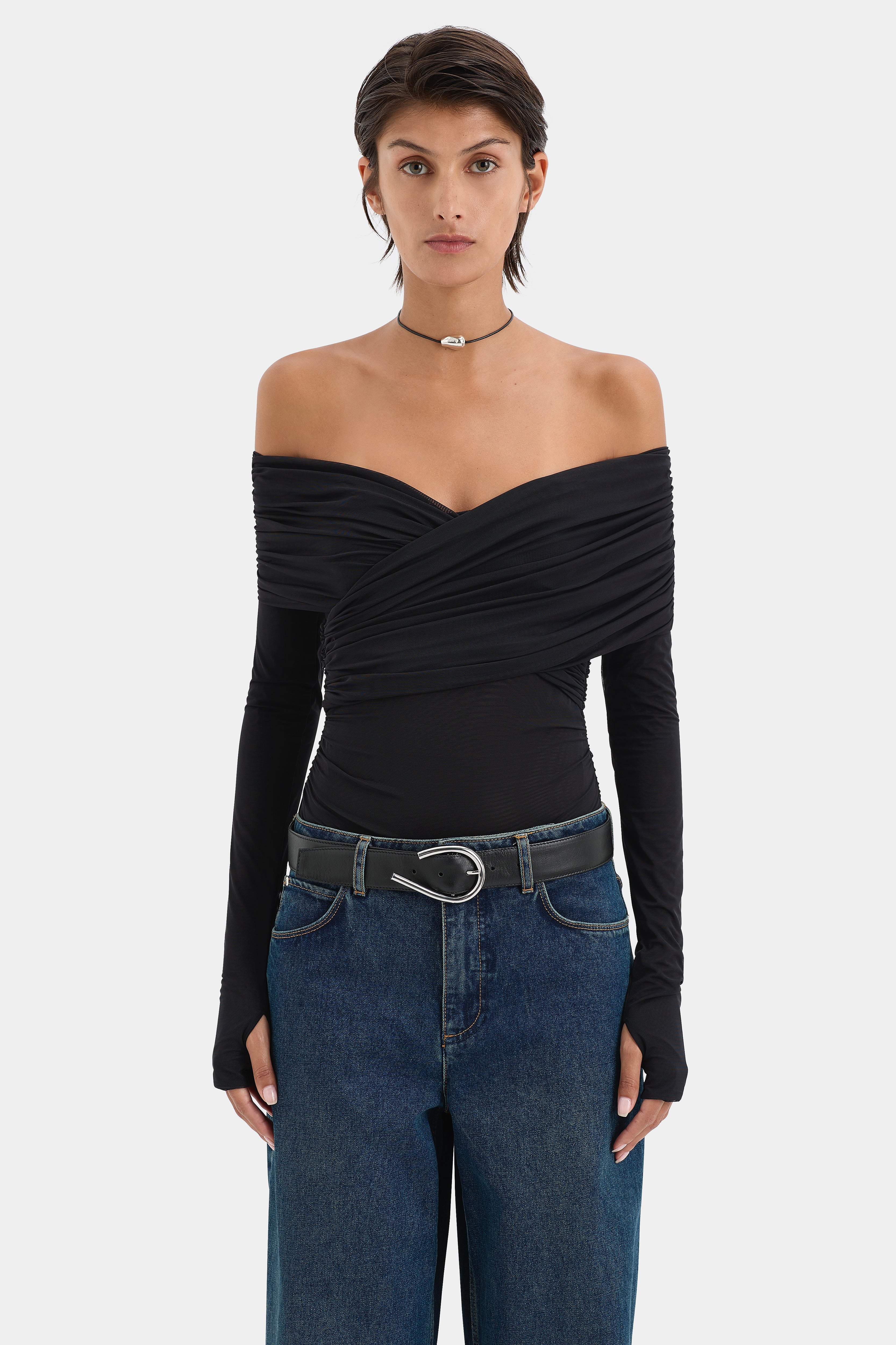 Jacques Gathered Long Sleeve Top