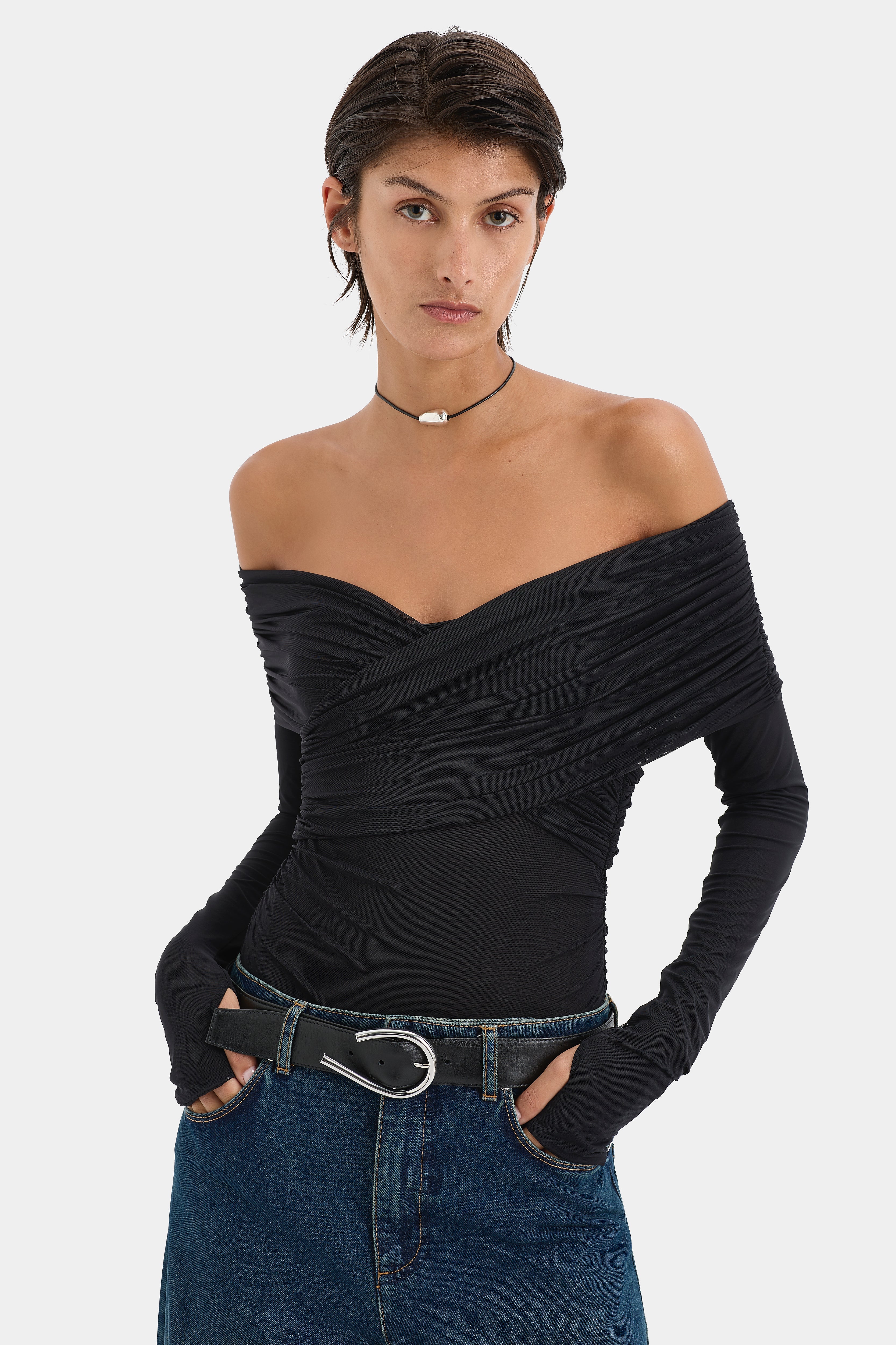 Jacques Gathered Long Sleeve Top