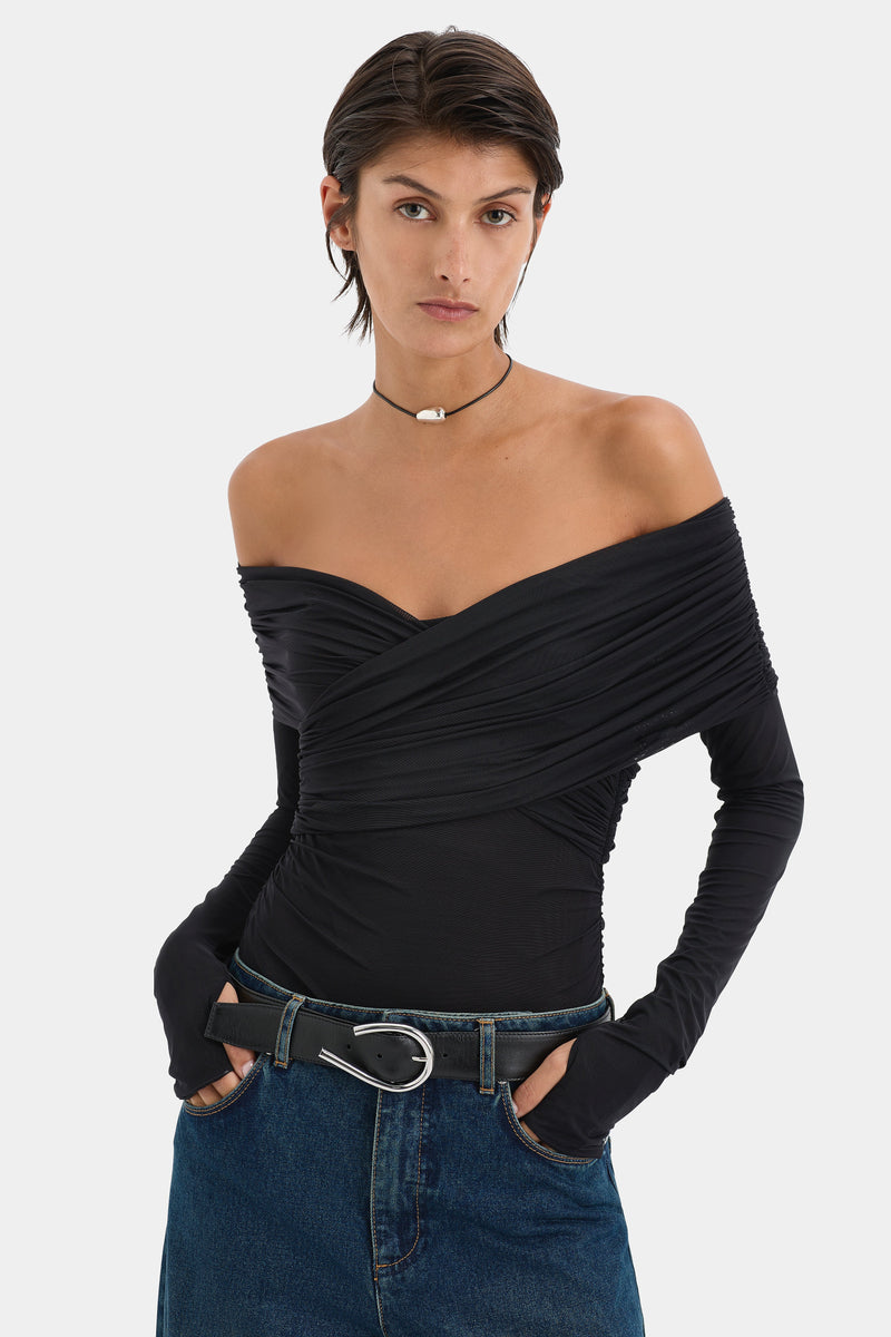 Jacques Gathered Long Sleeve Top