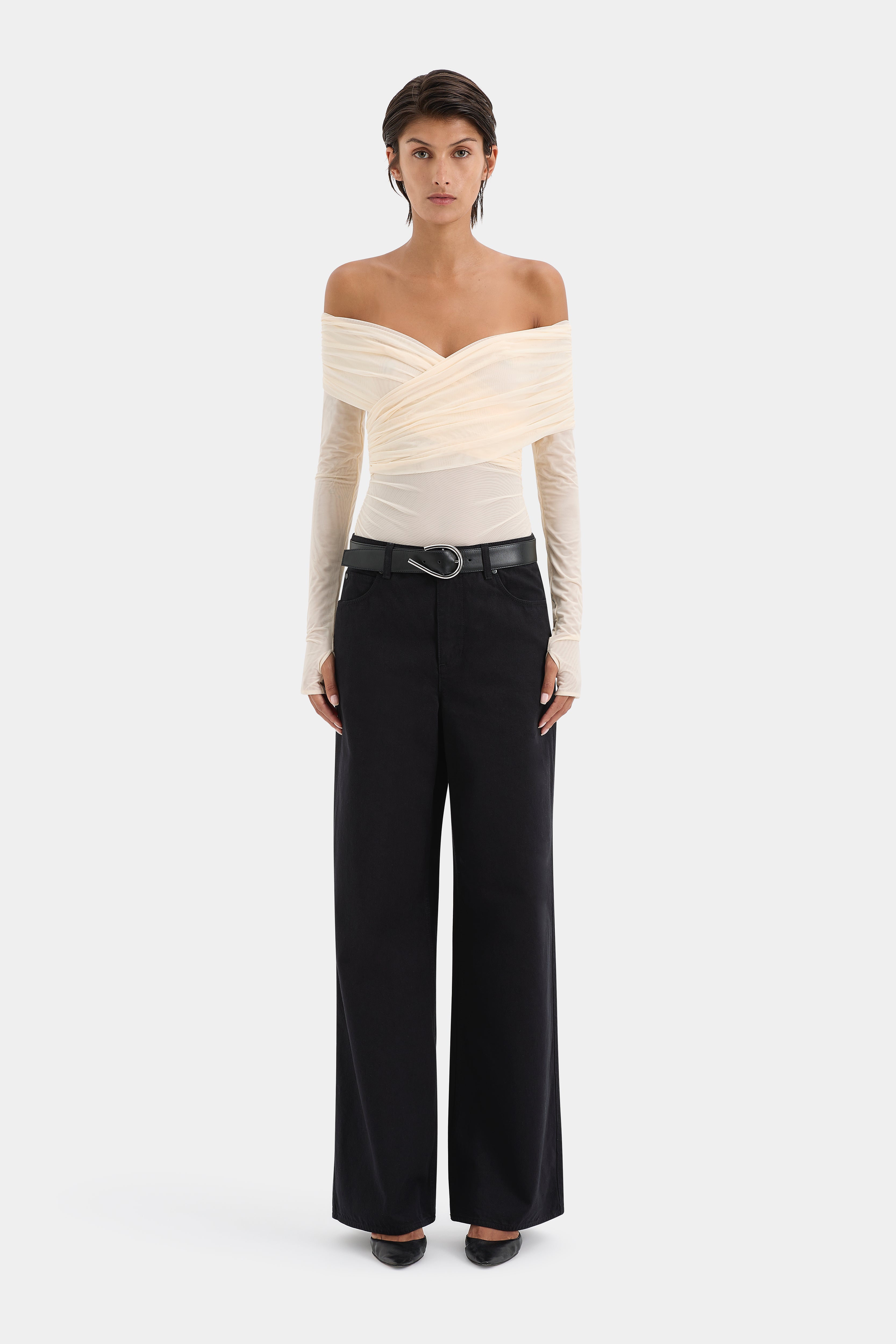 Jacques Gathered Long Sleeve Top