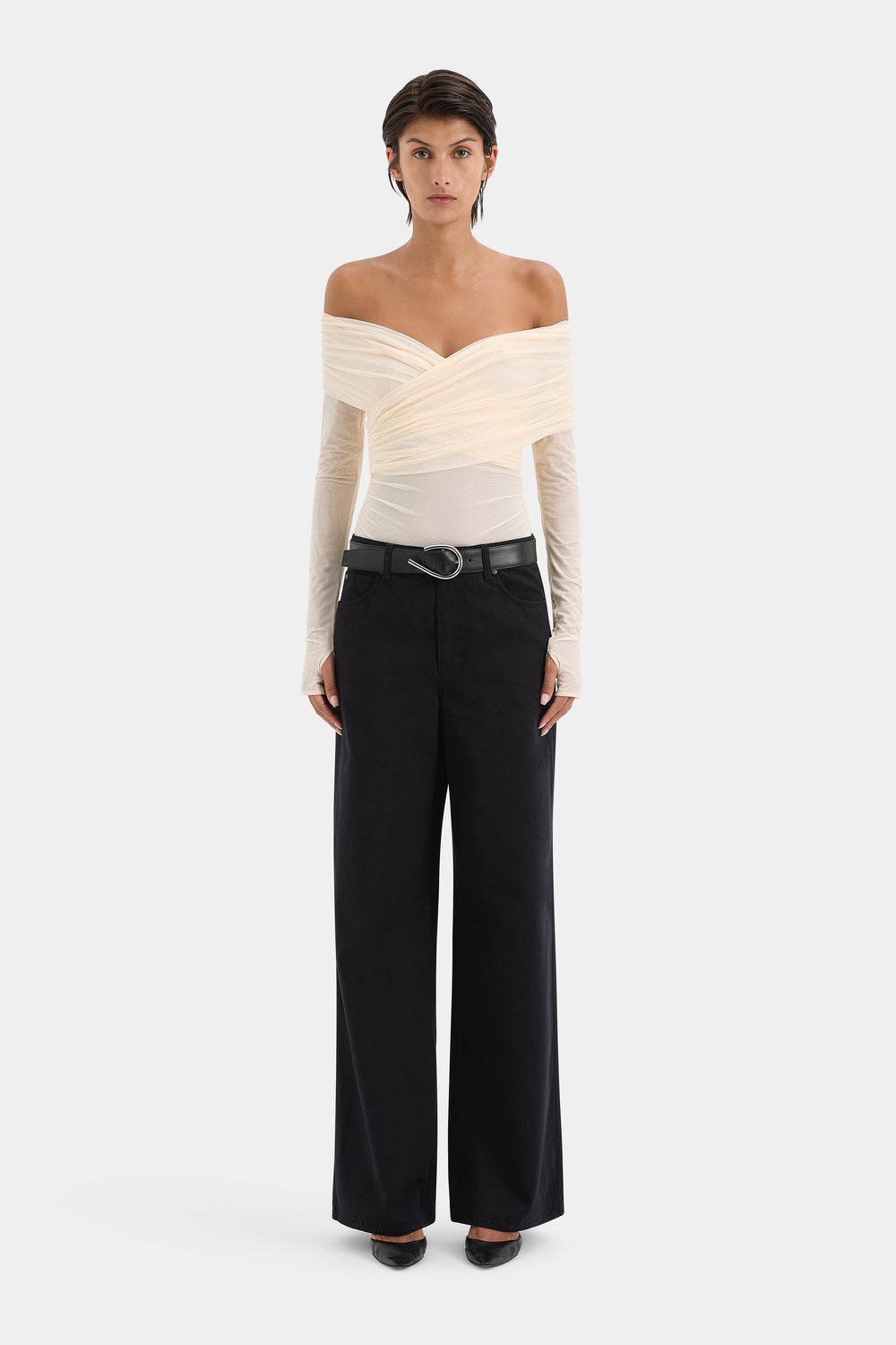 Jacques Gathered Long Sleeve Top