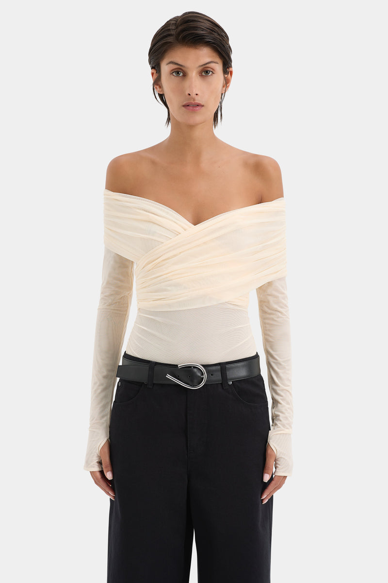 Jacques Gathered Long Sleeve Top