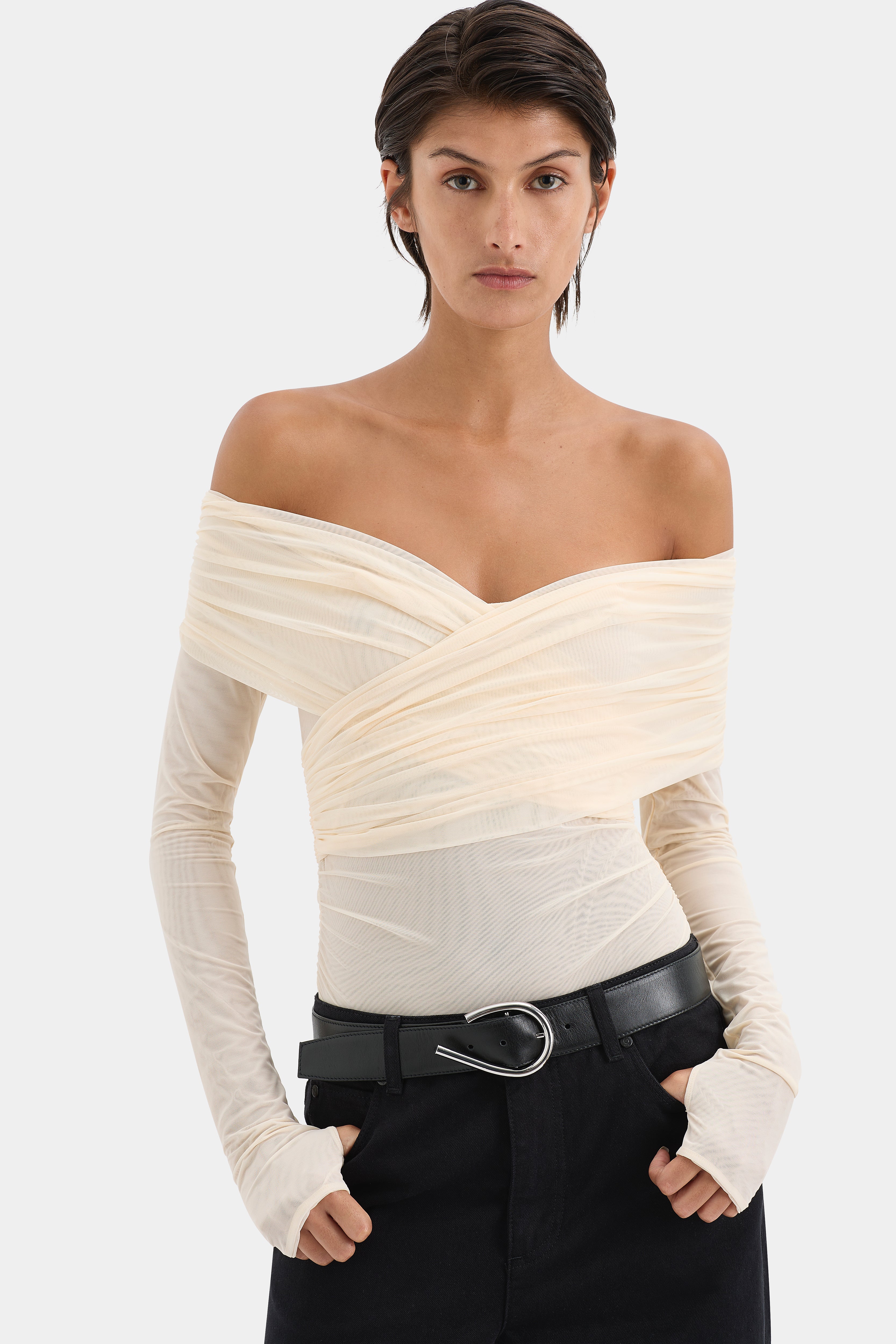 Jacques Gathered Long Sleeve Top