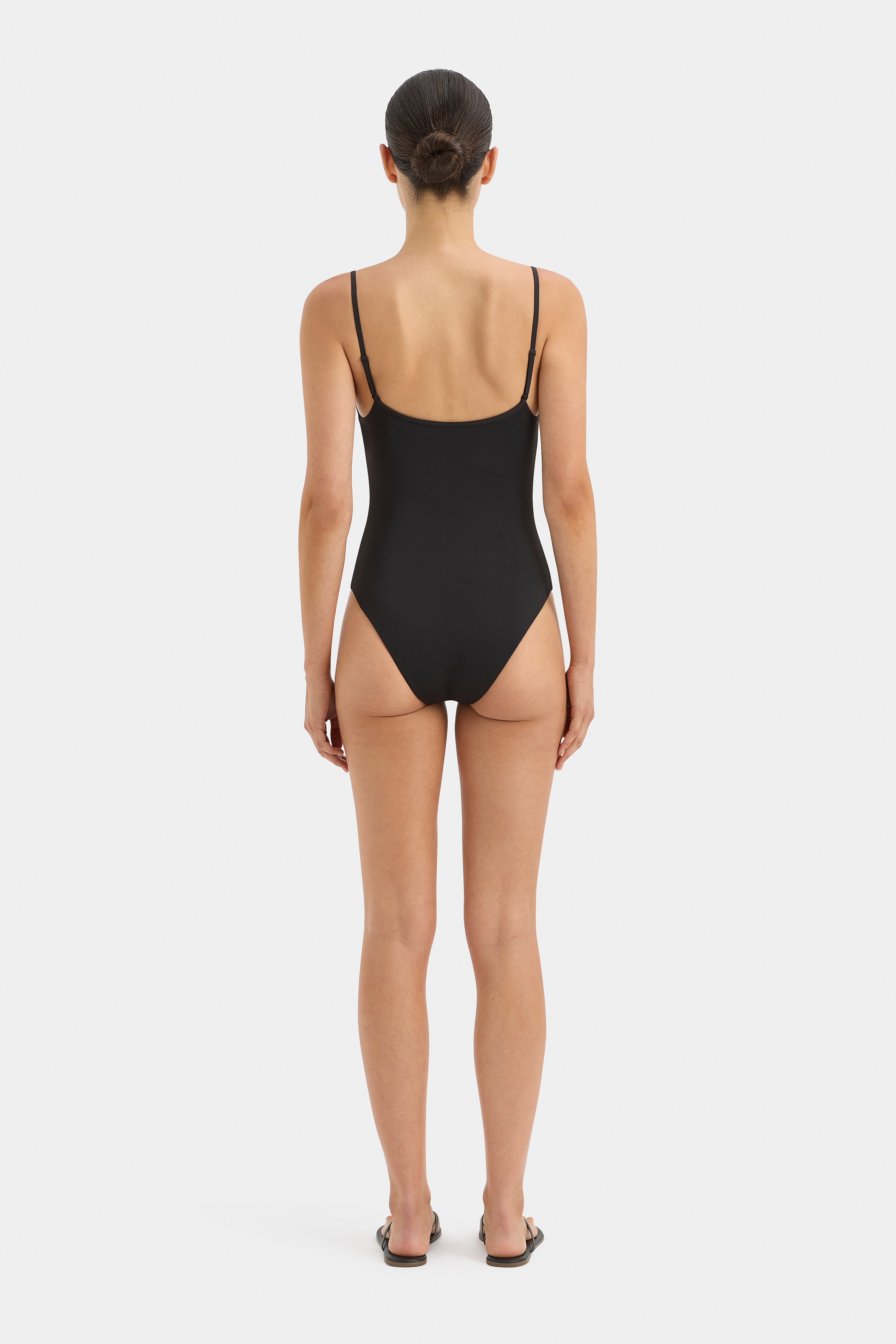 Black keyhole cheap one piece swimsuit