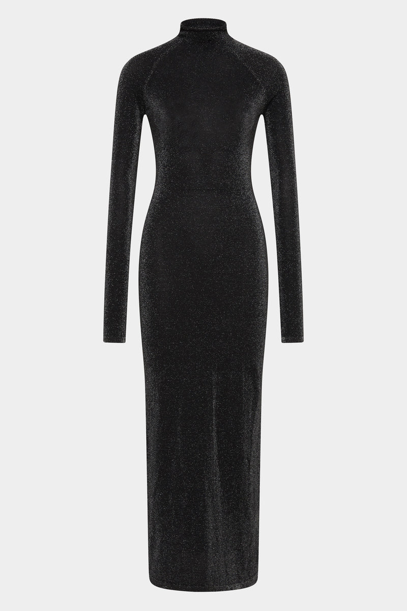 Chiano Metallic Knit Long Sleeve Dress
