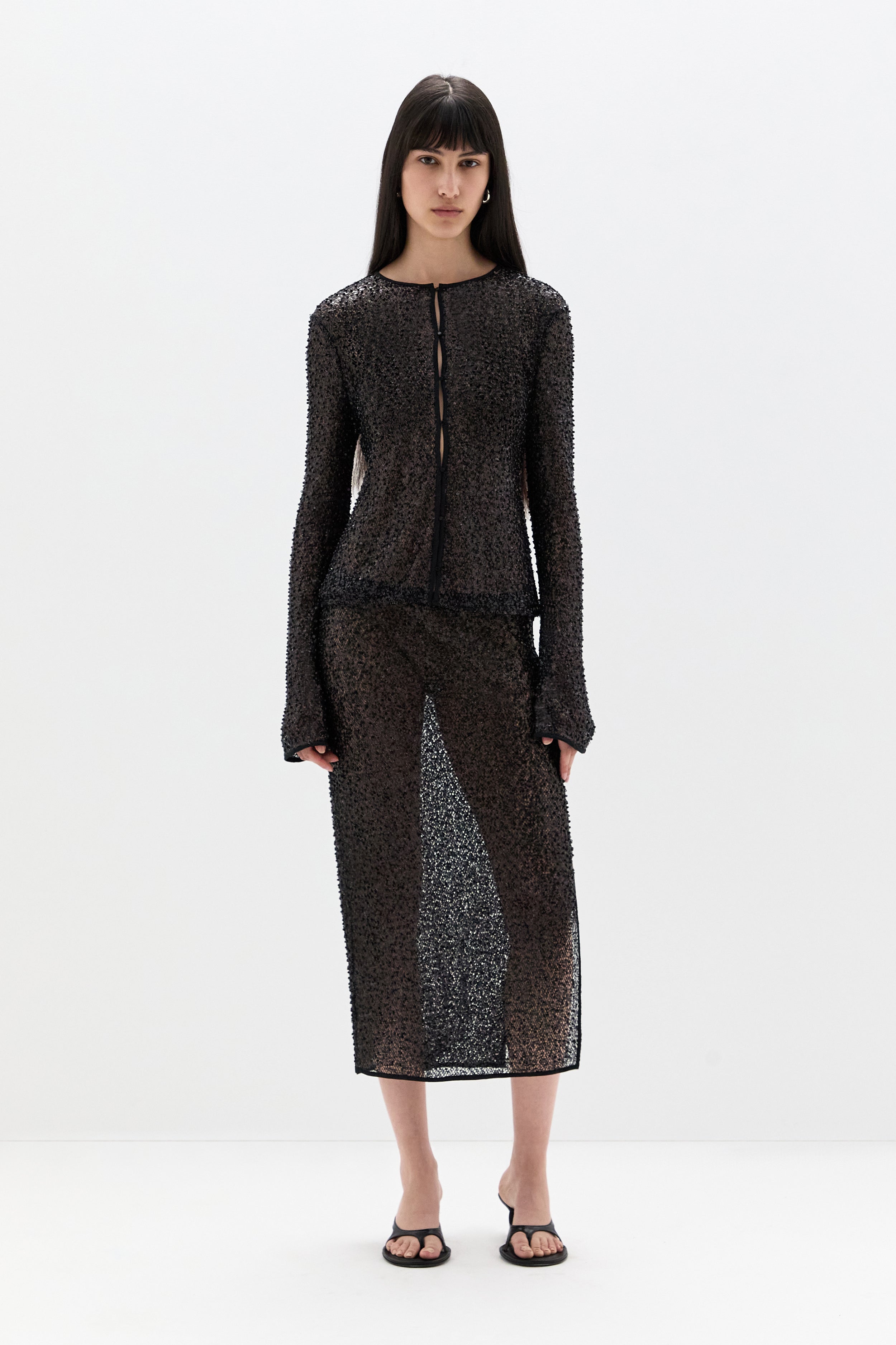 Cassia Sequin Midi Skirt
