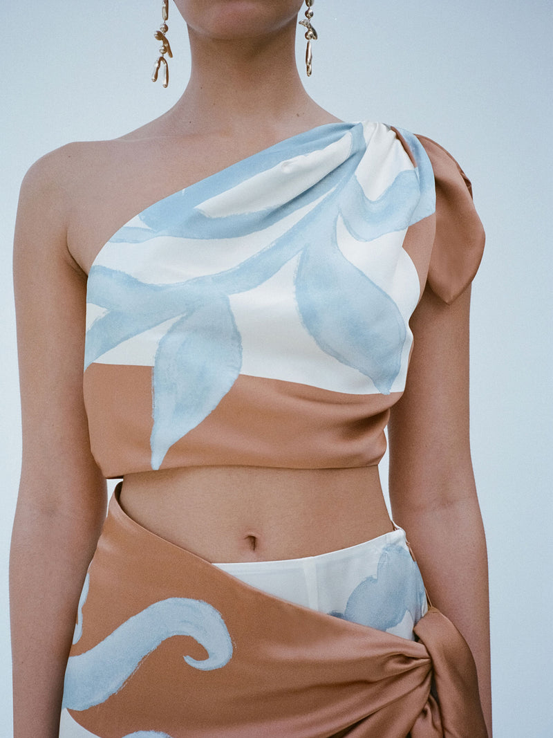 SIR the label Realisme Wrap Halter Mini Dress Papier
