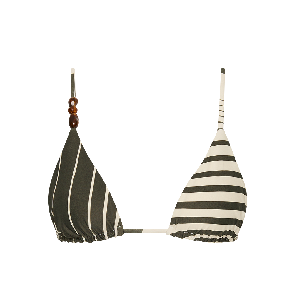 Leilana String Triangle Top | Green Garden Stripe | SIR.