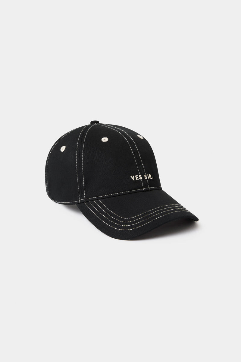 SIR the label SIR. Loyalty Cap BLACK TOP STITCH