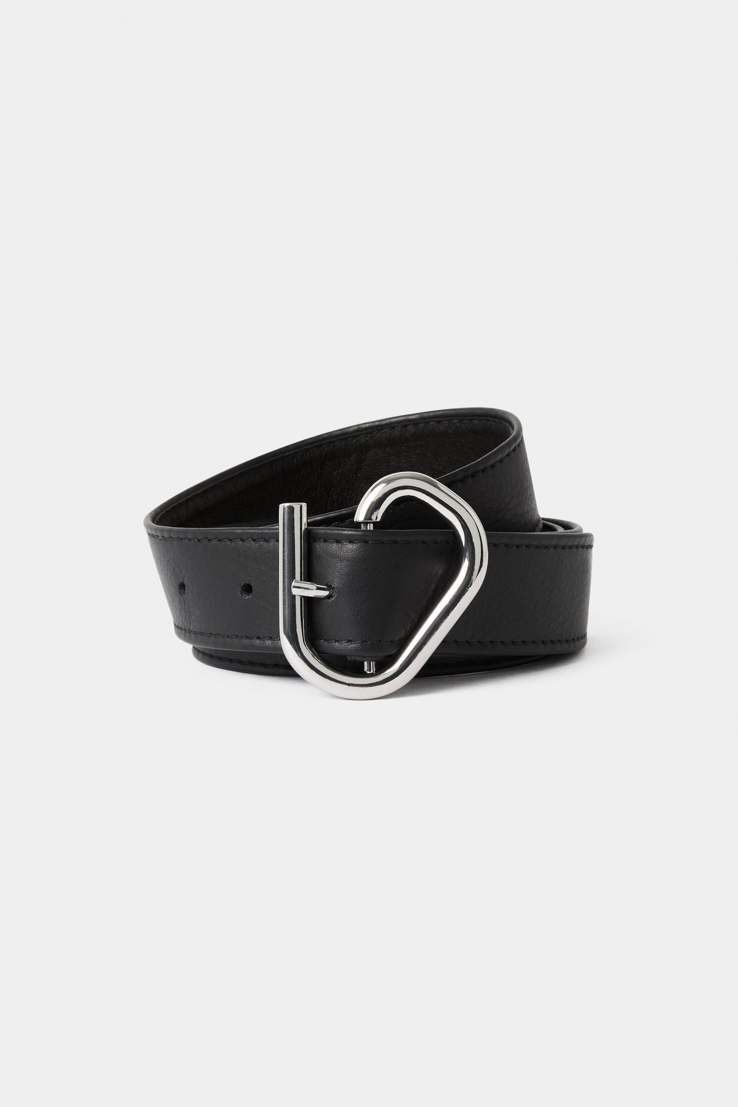 SIR the label Molinier Narrow Leather Belt BLACK