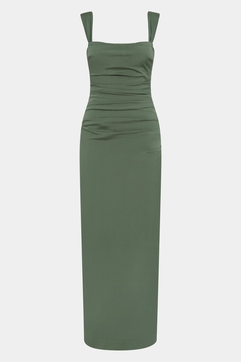 SIR the label Florent Balconette Gown Forest Green