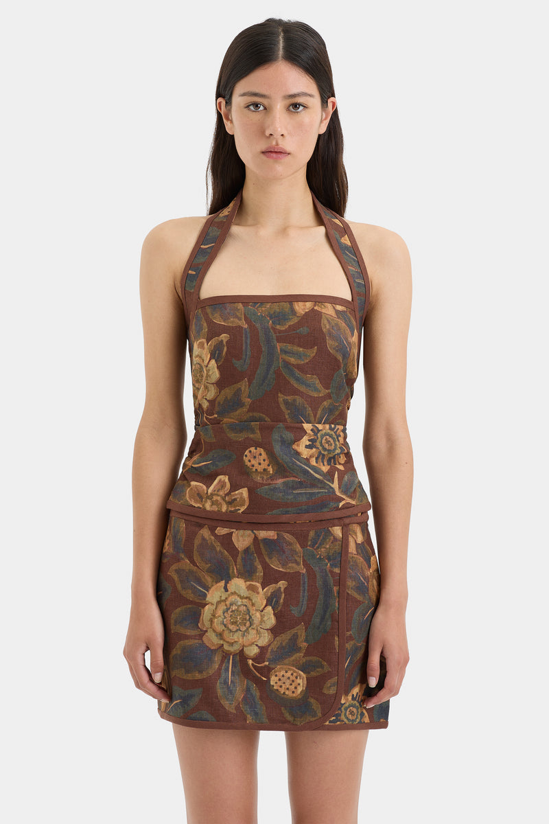 SIR the label Jerry Halter Bodice TAPESTRY