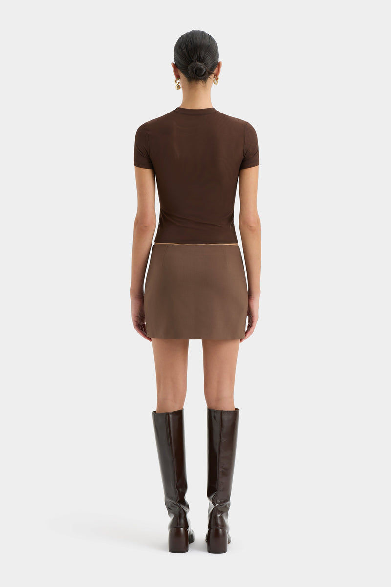 SIR the label Bromley Mini Skirt CHOCOLATE