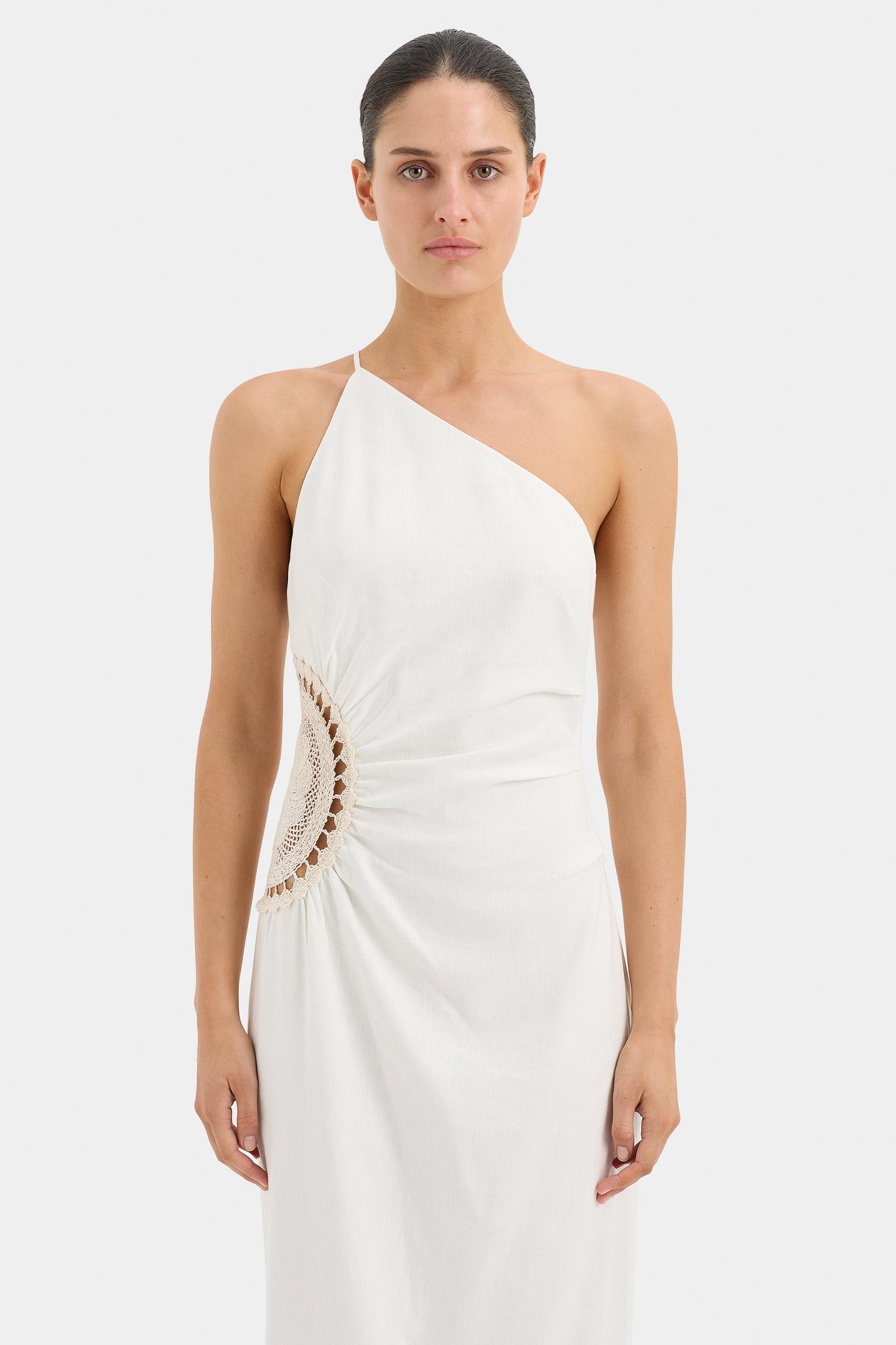 SIR the label Atacama One Shoulder Dress NATURAL