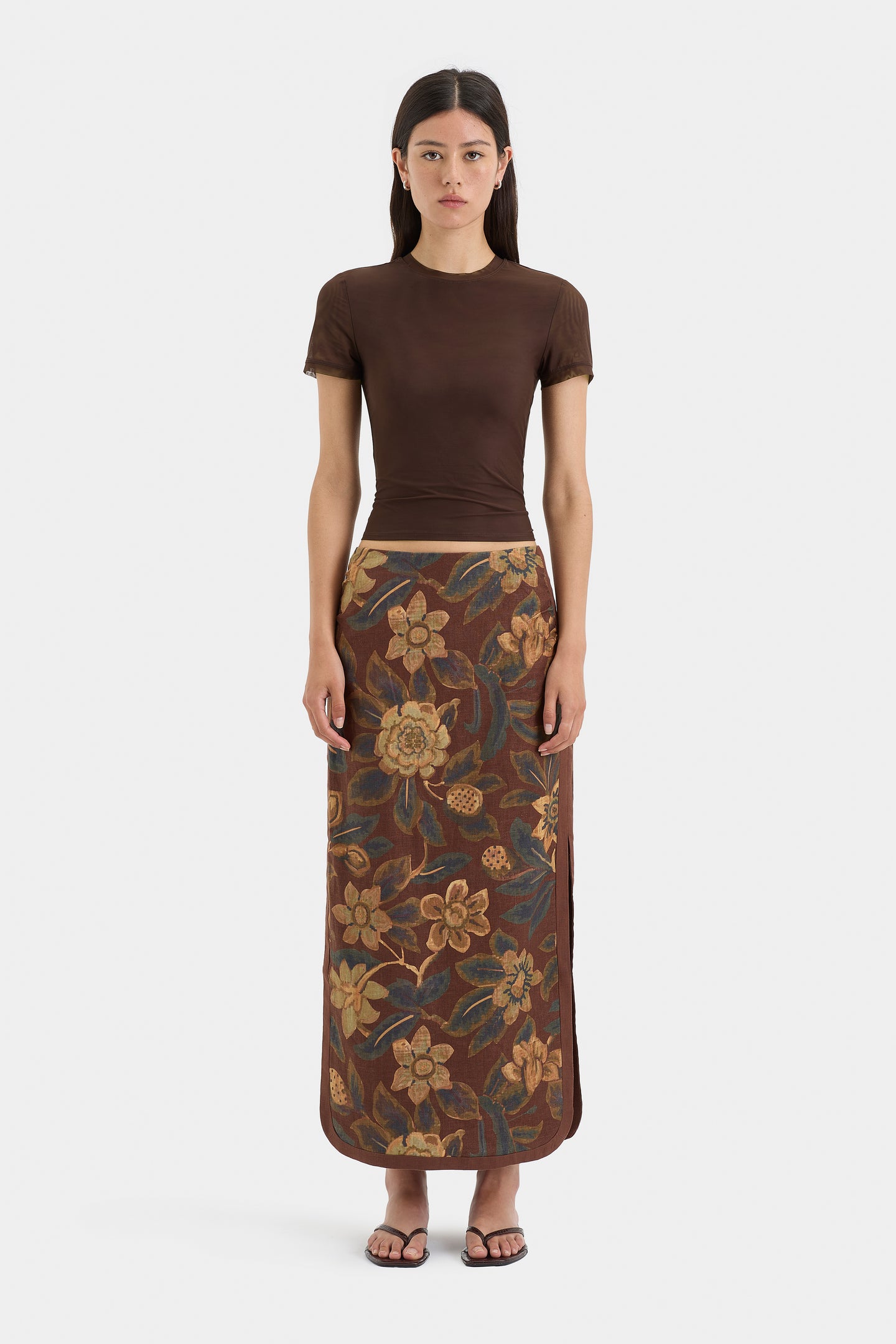 SIR the label Jerry Midi Skirt TAPESTRY