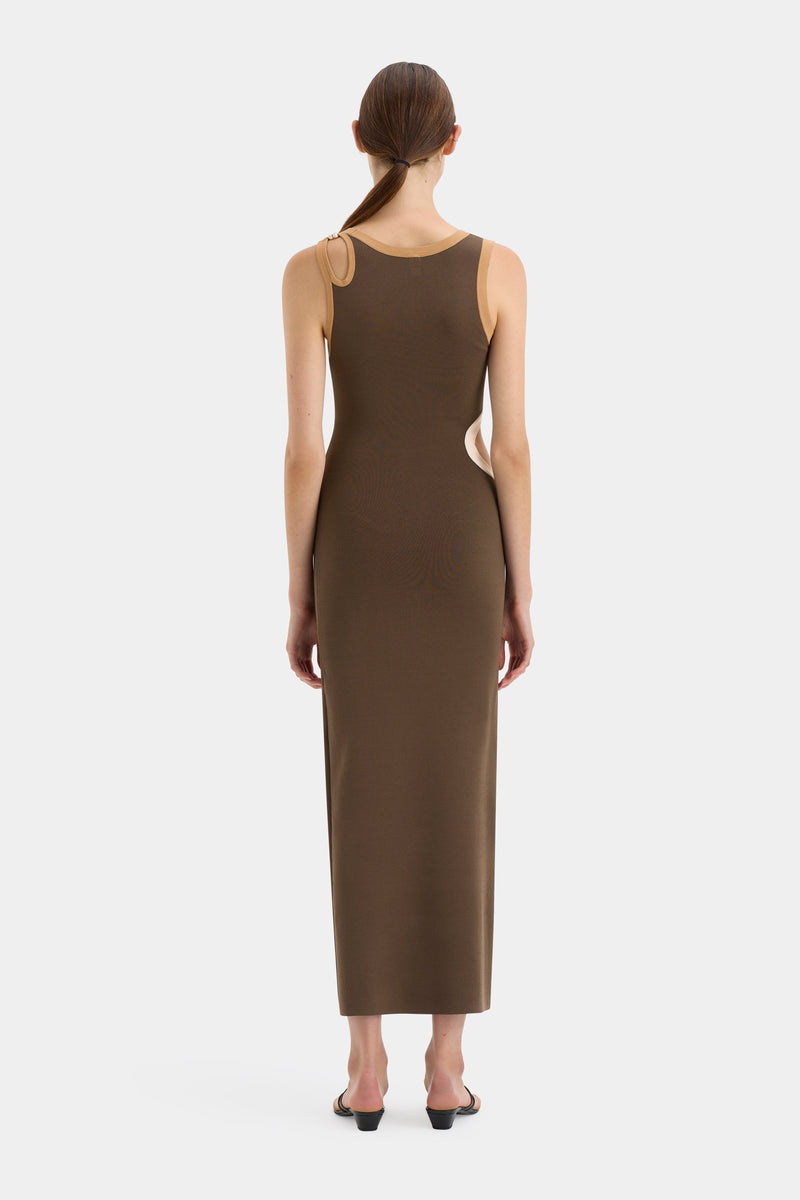 SIR the label Salvador Cut Out Dress BISCOTTI