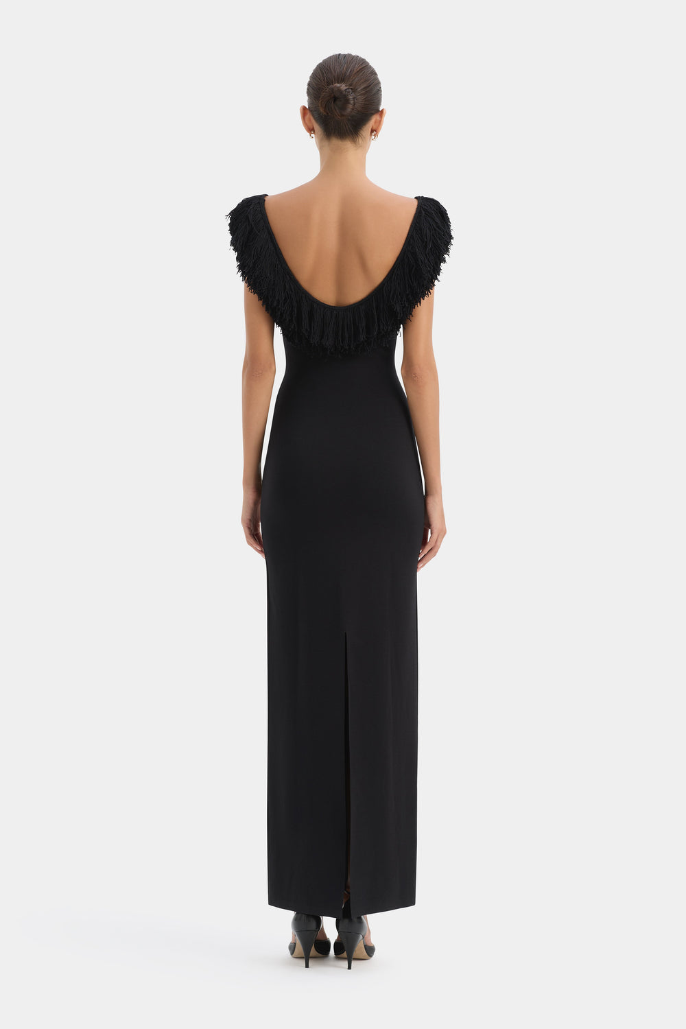 strapless open back dress Sage Open Back Midi Dress
