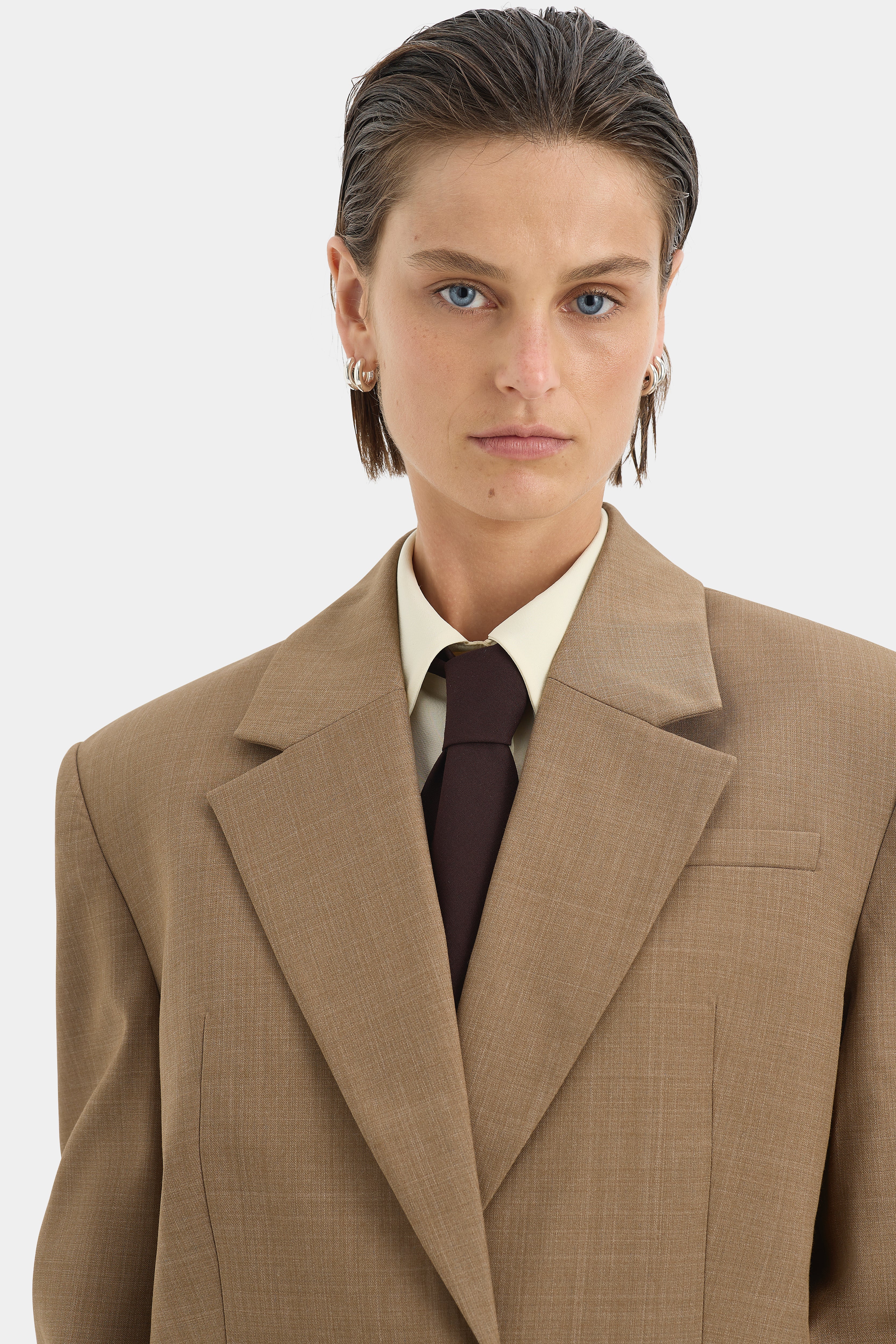 Bastille Blazer | Cinnamon Cropped Double Breasted Blazer | SIR.