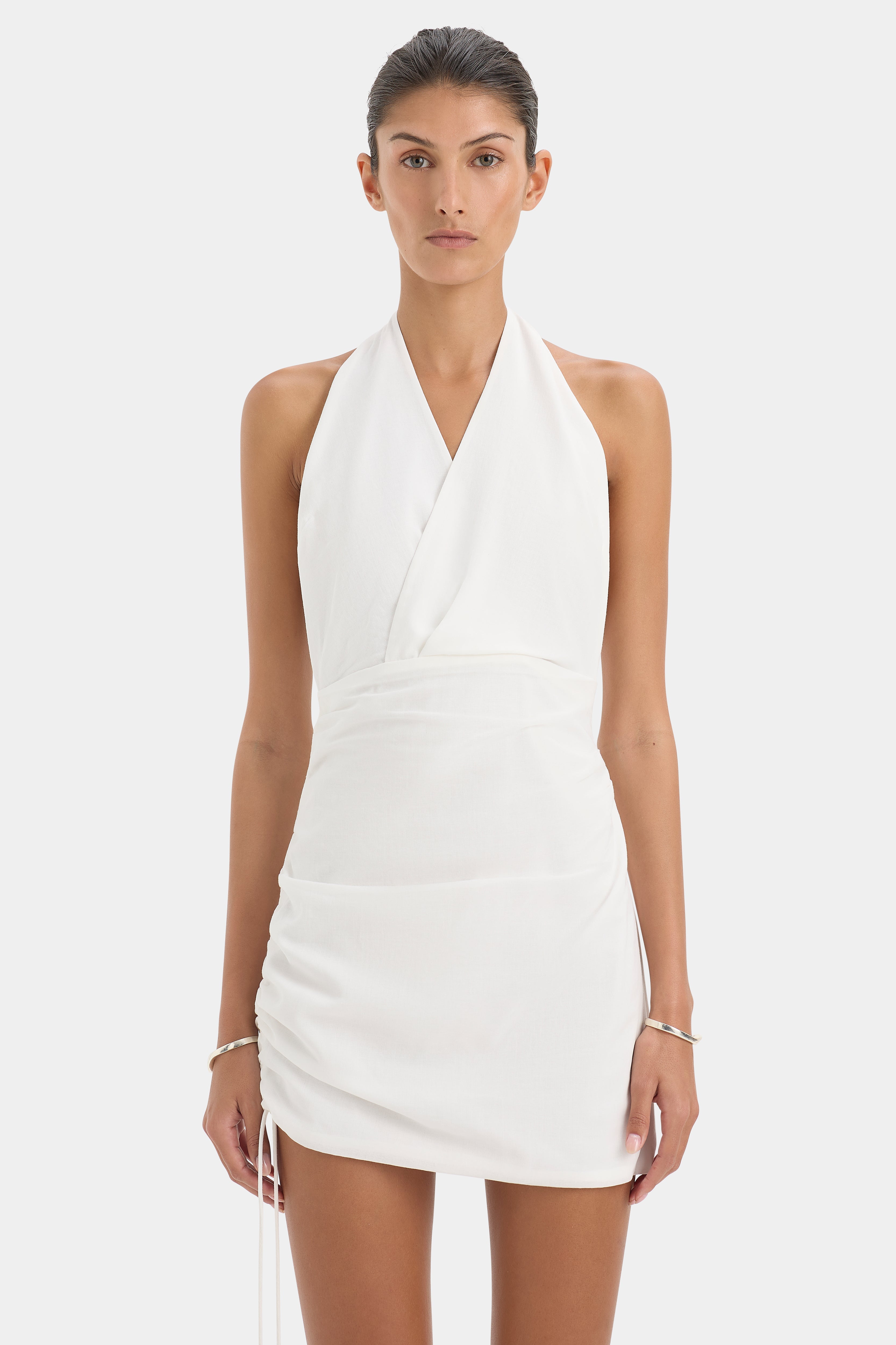 sir the label white mini dress Azura Halter Mini Dress | Ivory