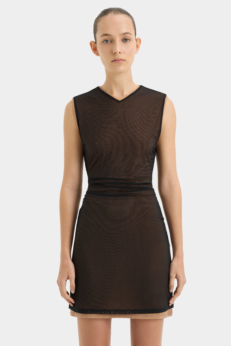 SIR the label Delta Overlay Dress SEPIA