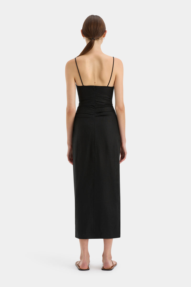 SIR the label Noemi Balconette Midi Dress BLACK