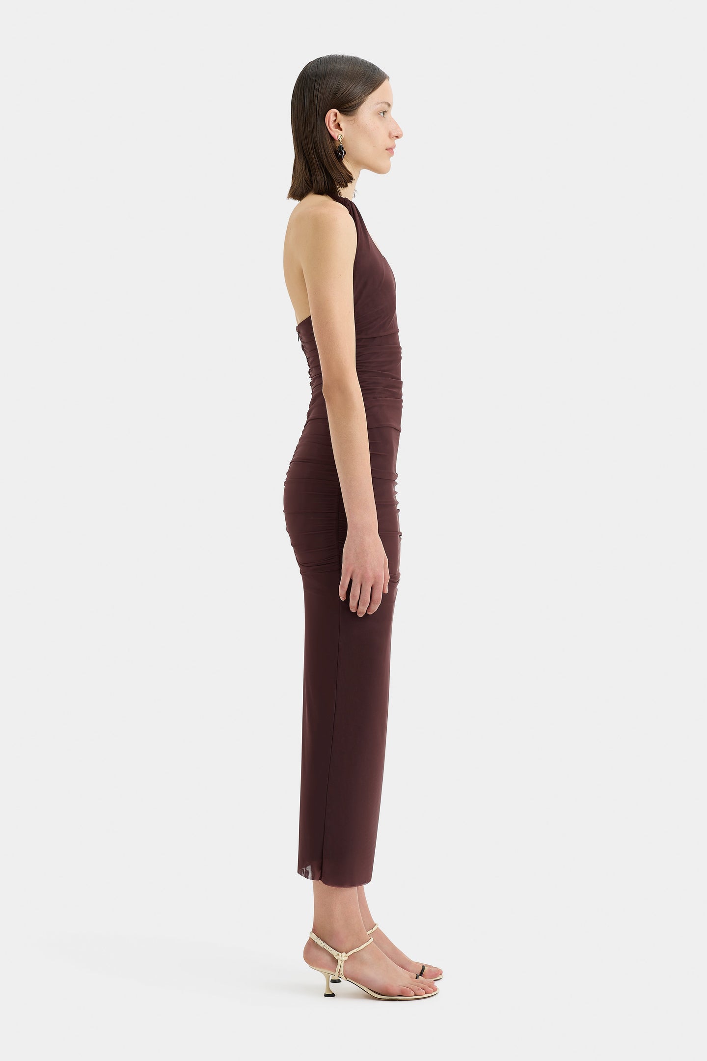 SIR the label Jacques Knot Midi Dress CHOCOLATE