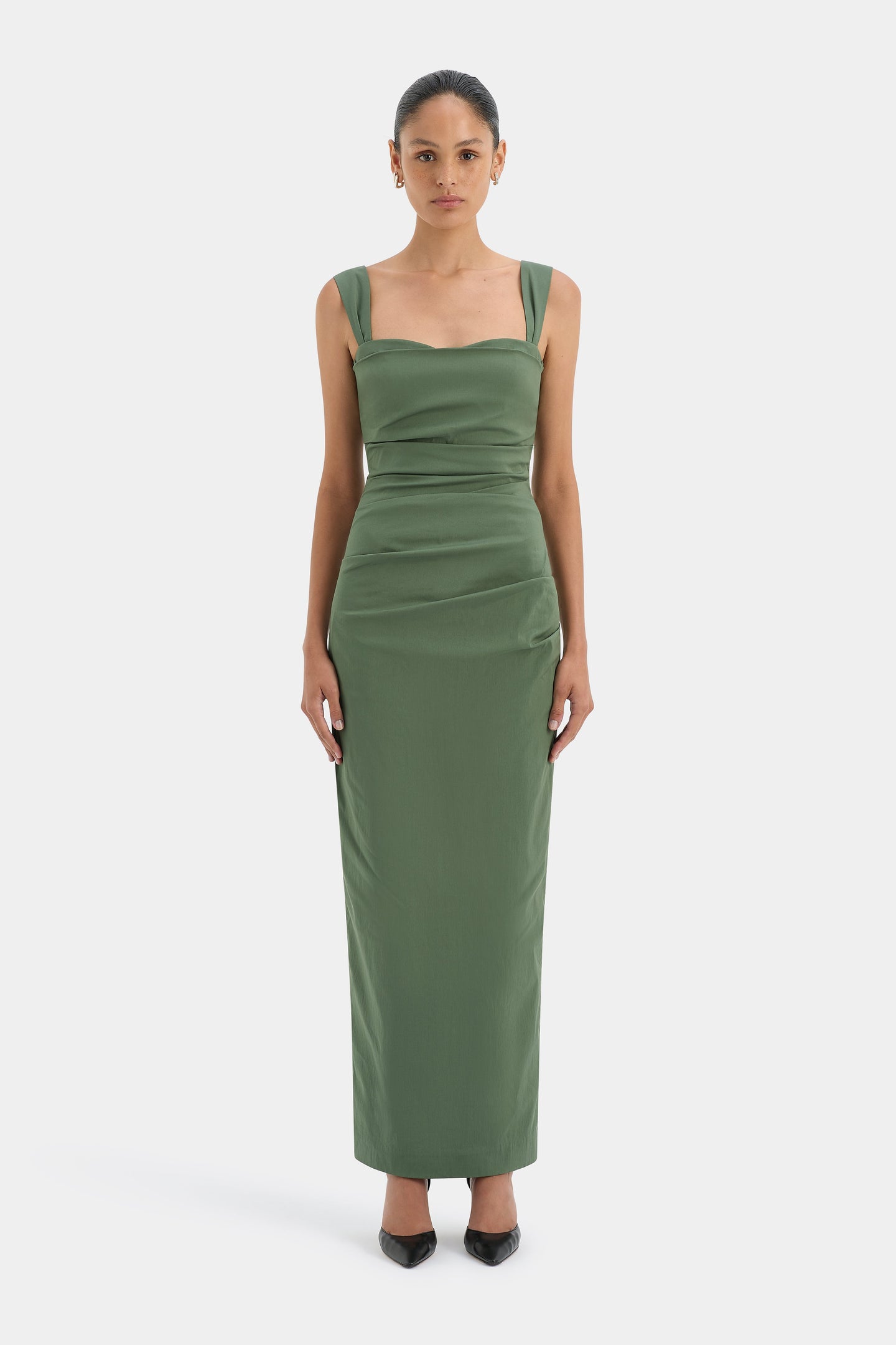 SIR the label Florent Balconette Gown Forest Green