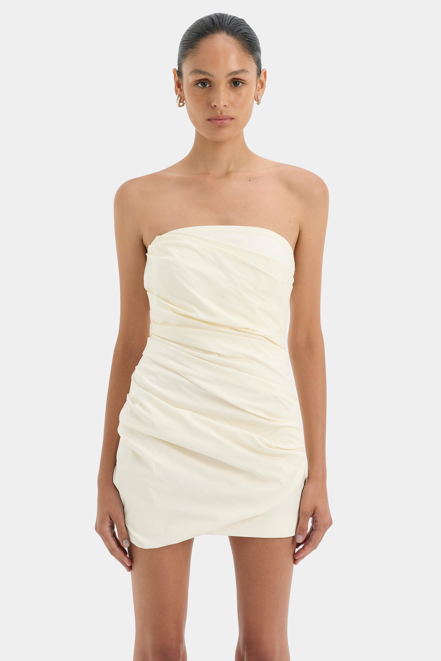 SIR the label Florent Strapless Mini Dress Cream