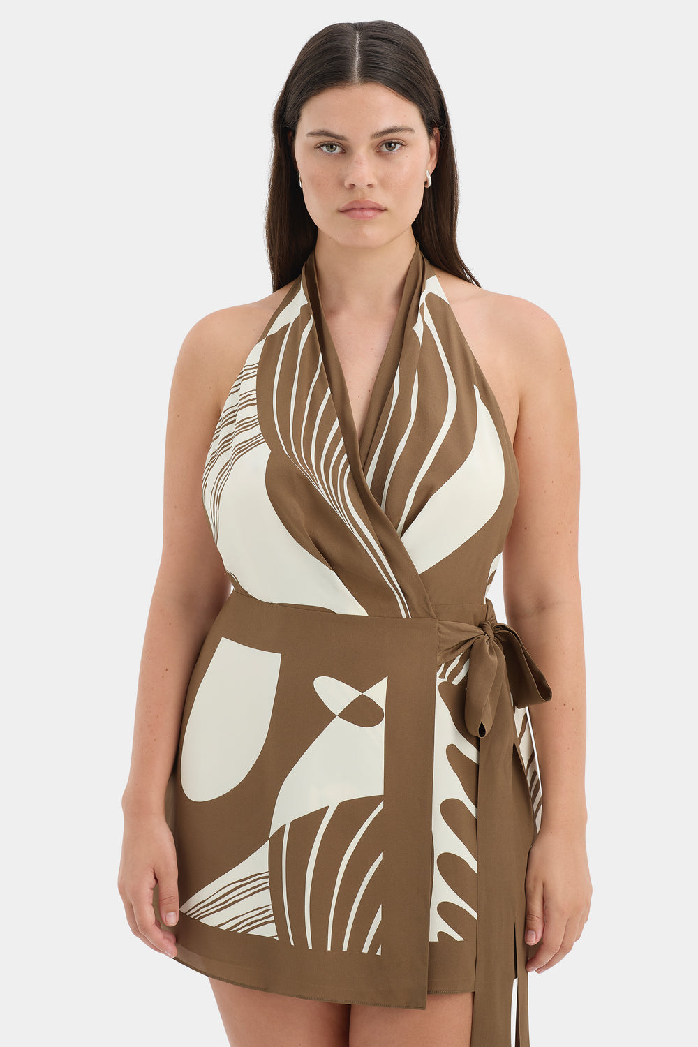 Almara Wrap Halter Mini Dress