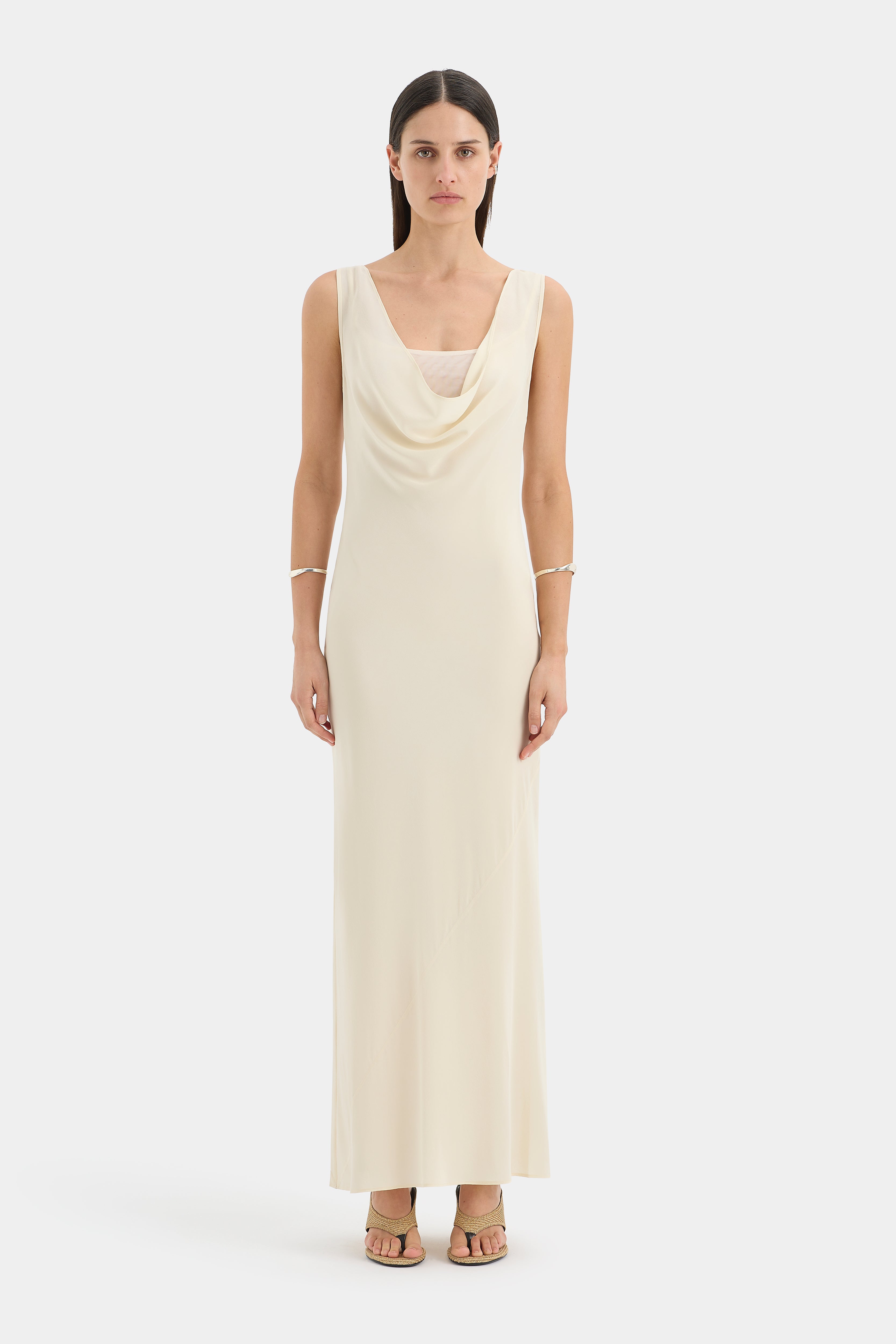 Piero Layered Midi Dress | Cream | SIR.