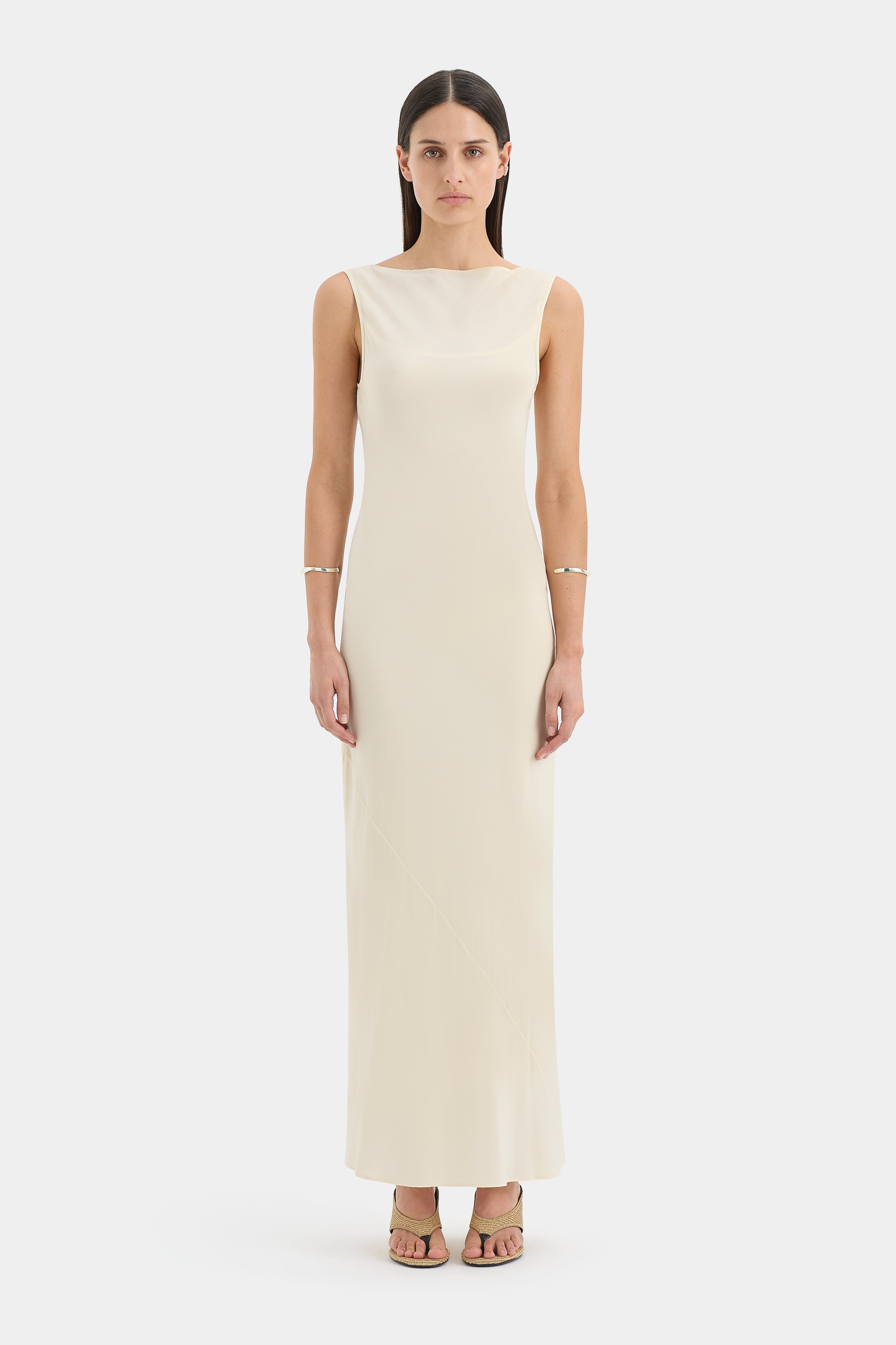 Piero Layered Midi Dress | Cream